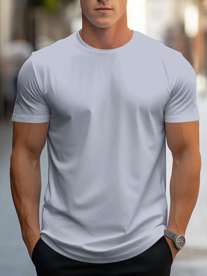 Herre Slim Fit Crew Neck Kortærmet Basis T-shirt