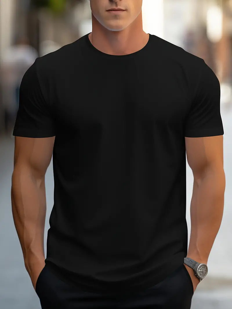 Herre Slim Fit Crew Neck Kortærmet Basis T-shirt