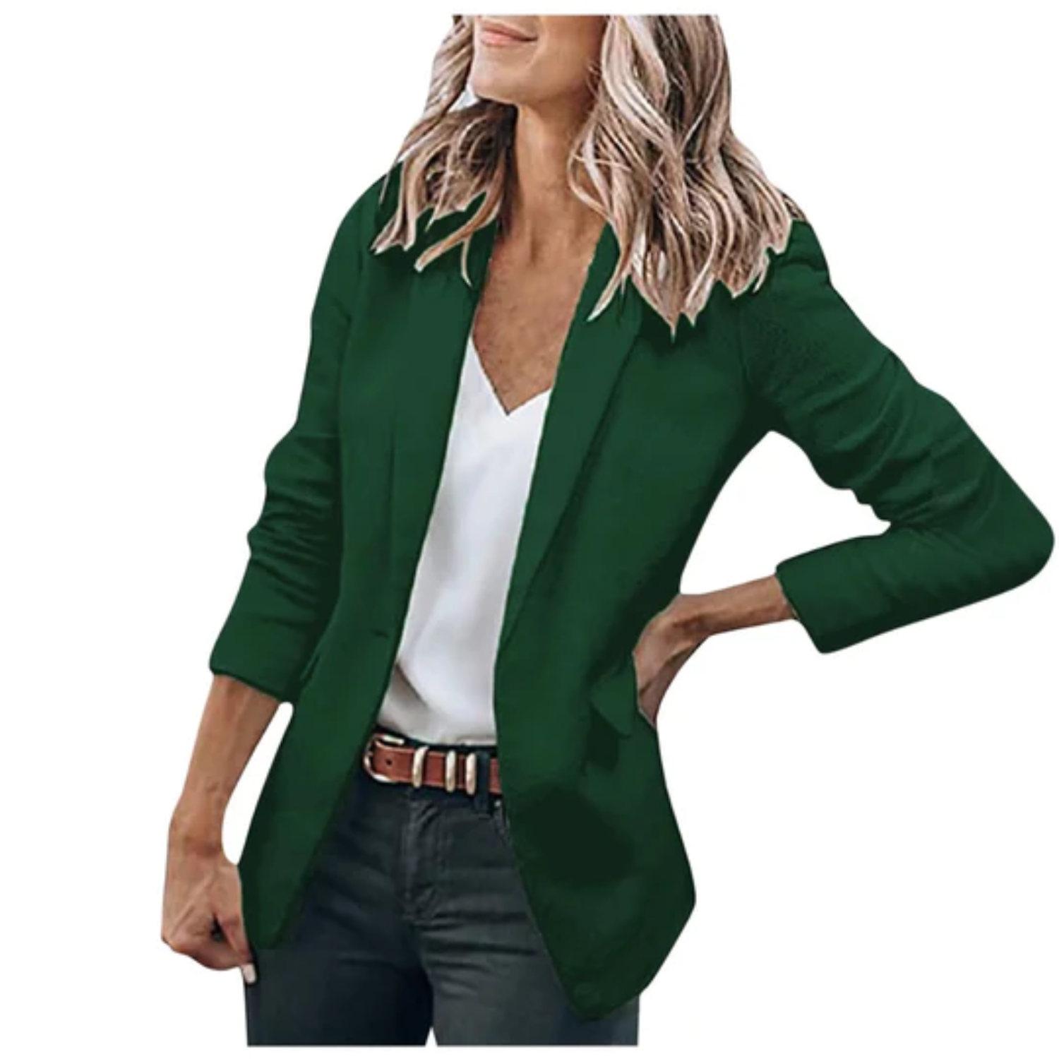 Dámské lehké kancelářské sako bez zapínání – elegantní vrstva na míru do práce i pro smart casual styl