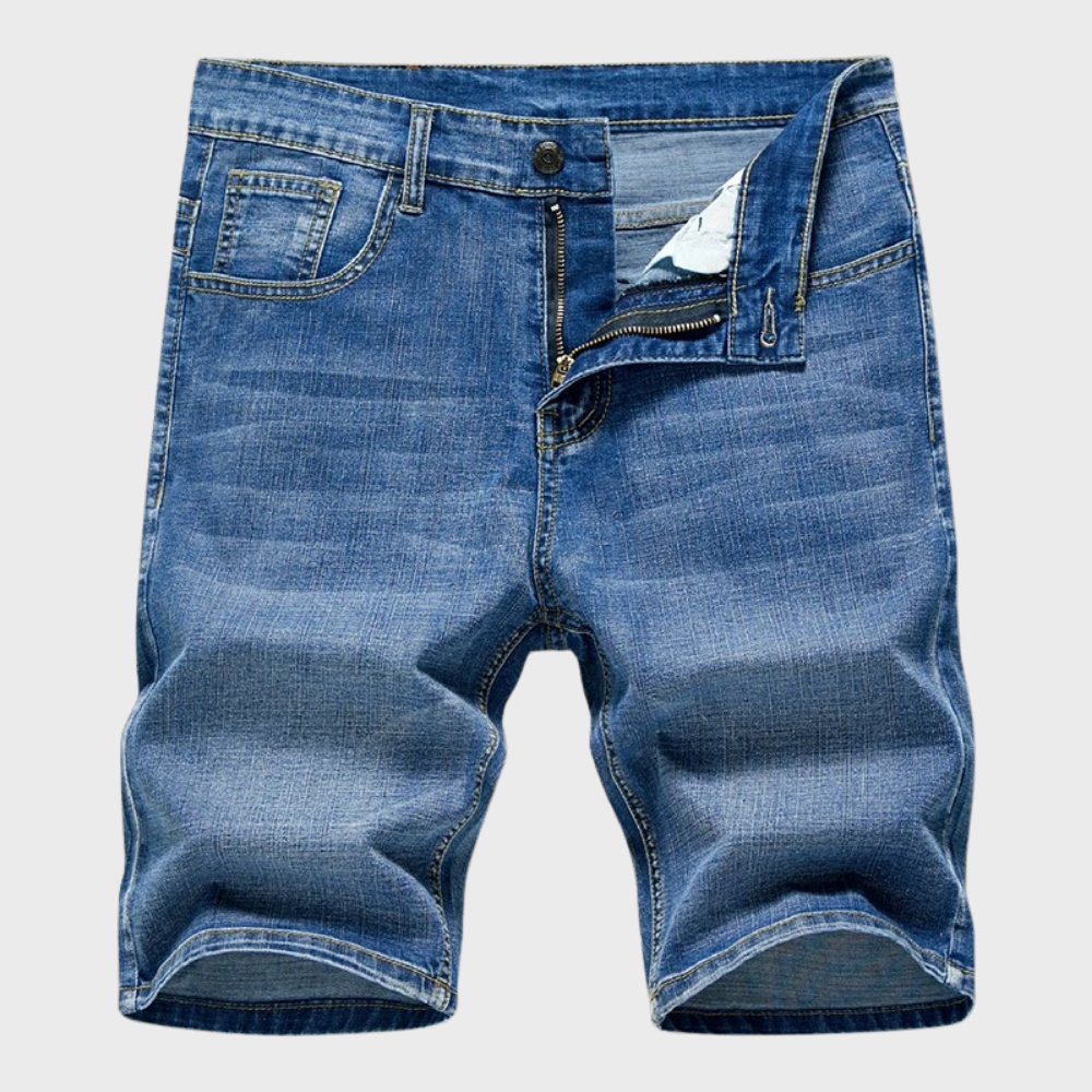 Pantaloni scurți clasici din denim pentru bărbați, croială lejeră, casual, potriviți pentru fiecare zi