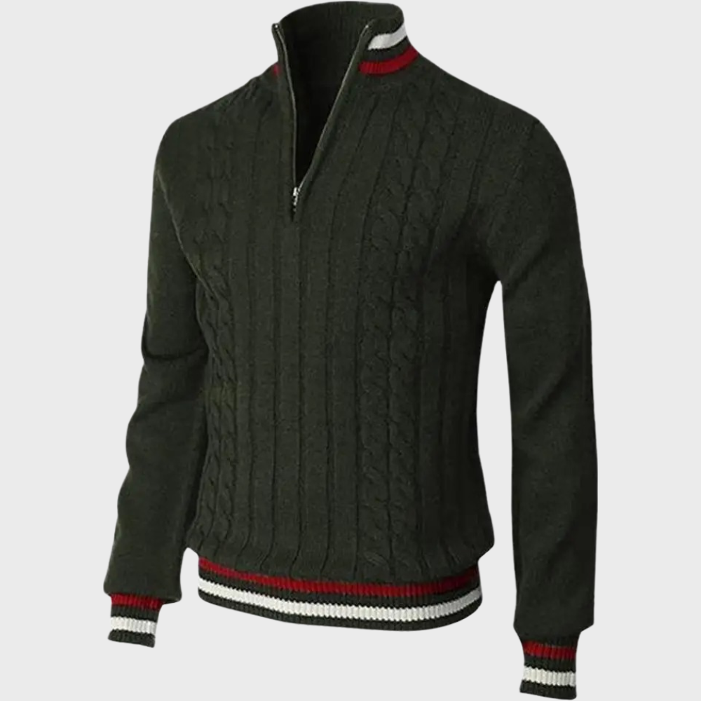 Maglione da uomo con mezza zip – Alla moda, comodo, traspirante, smart casual, manica lunga