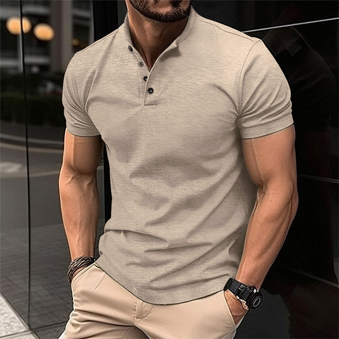 Férfi slim fit galléros, gombos nyakú, szabott, hétköznapi pólóing