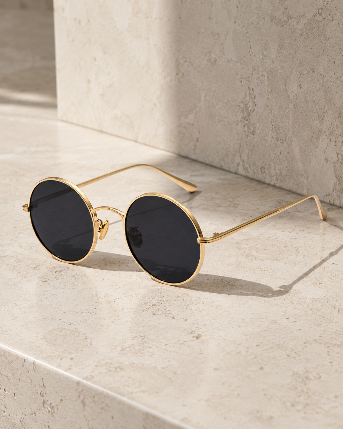 Gafas de sol para hombre con montura redonda de metal, estilo retro