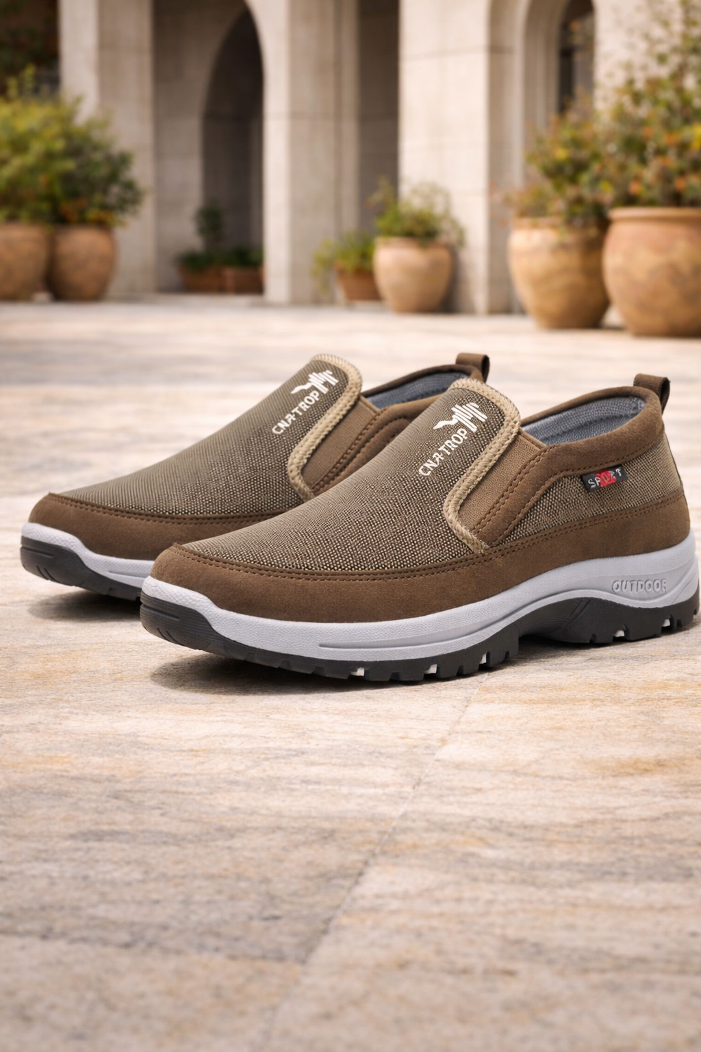 Zapatos para caminar de hombre sin cordones con comodidad acolchada para exteriores