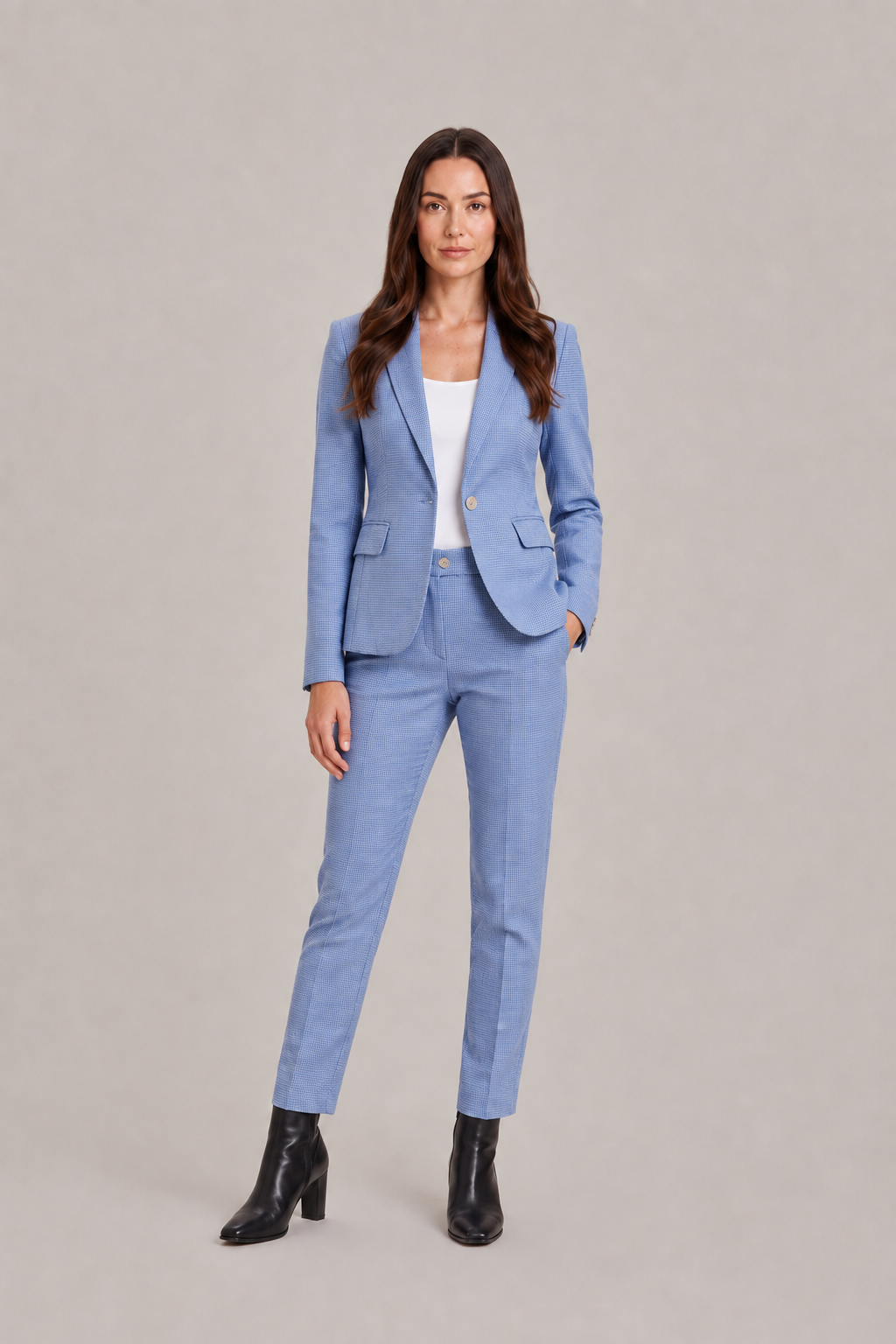 Traje sastre de pantalón para mujer - Blazer entallado de un botón con pantalones de pierna recta para la oficina y el trabajo