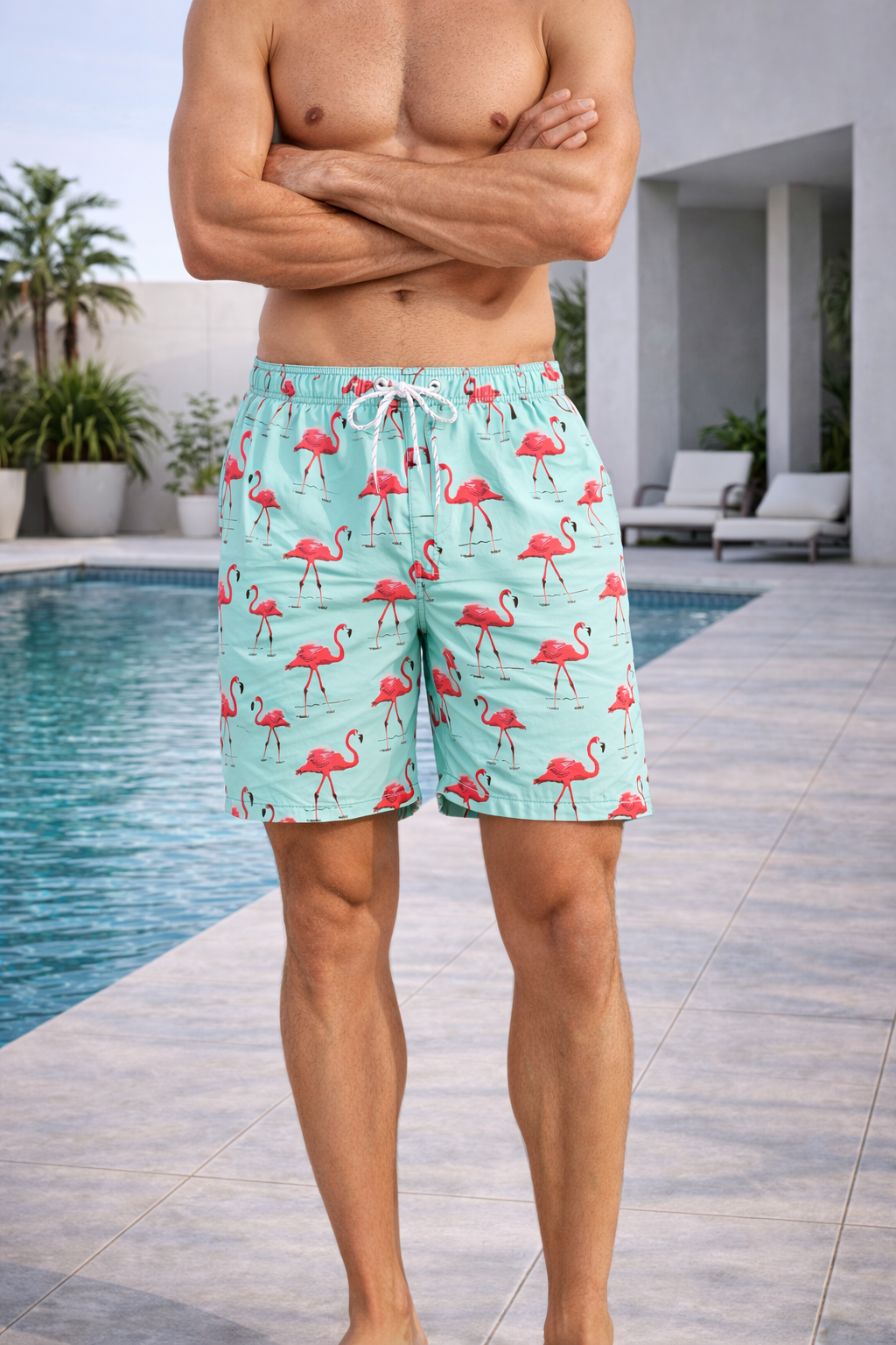 Bañadores para hombre con cordón y estampado estilo vacaciones tropicales
