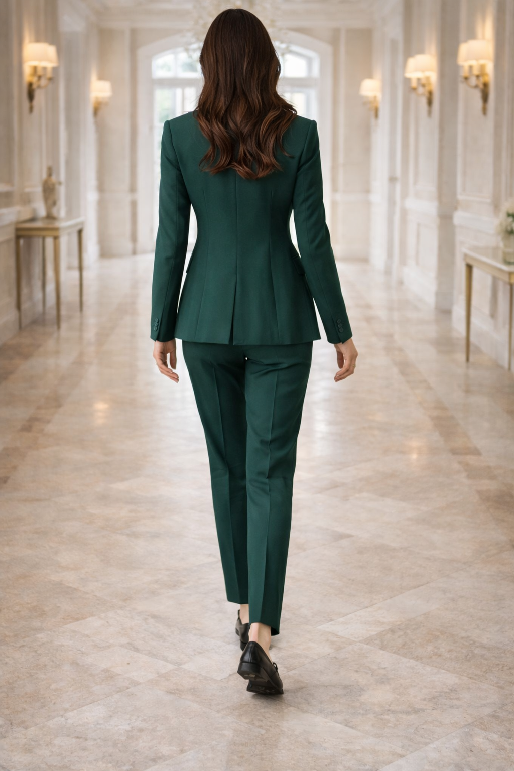 Completo da donna su misura composto da tre pezzi con pantaloni