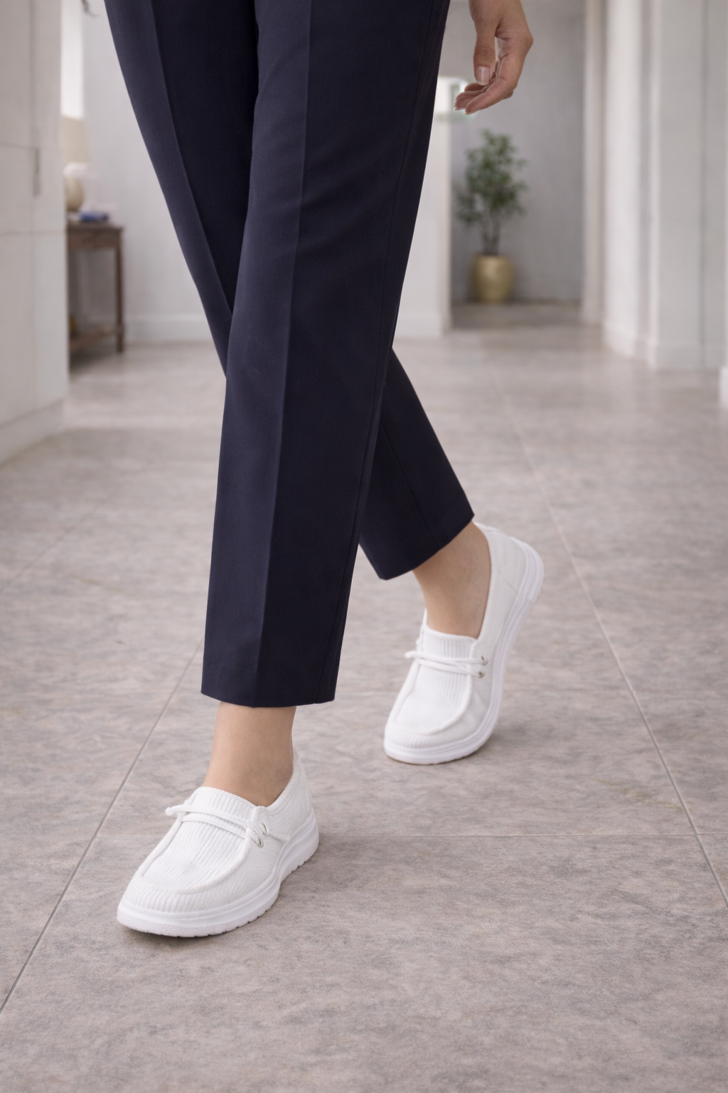 Women’s Slip On Loafers with Decorative Strap Detail