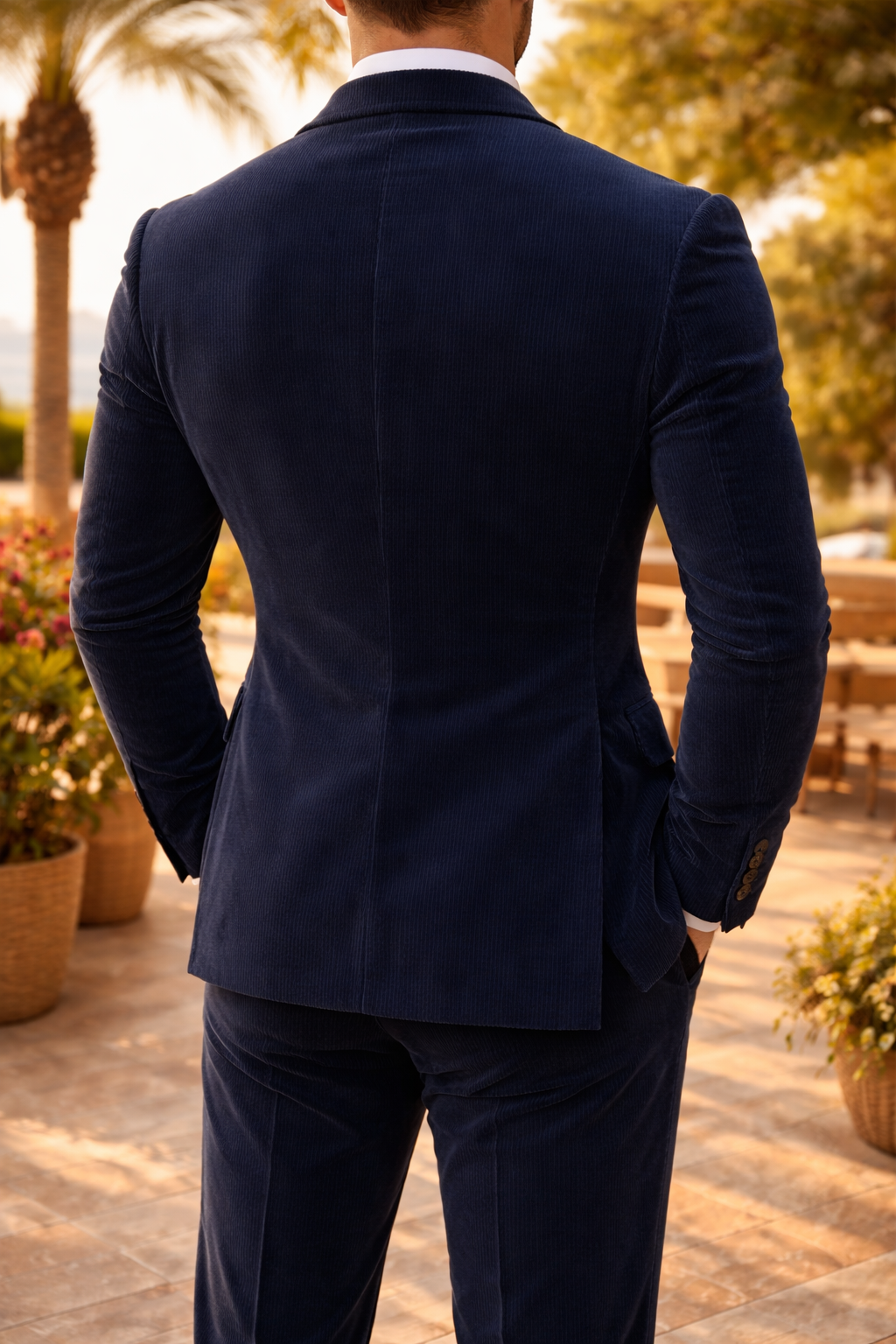 Men’s Tailored Corduroy Blazer Formal Occasion Jacket