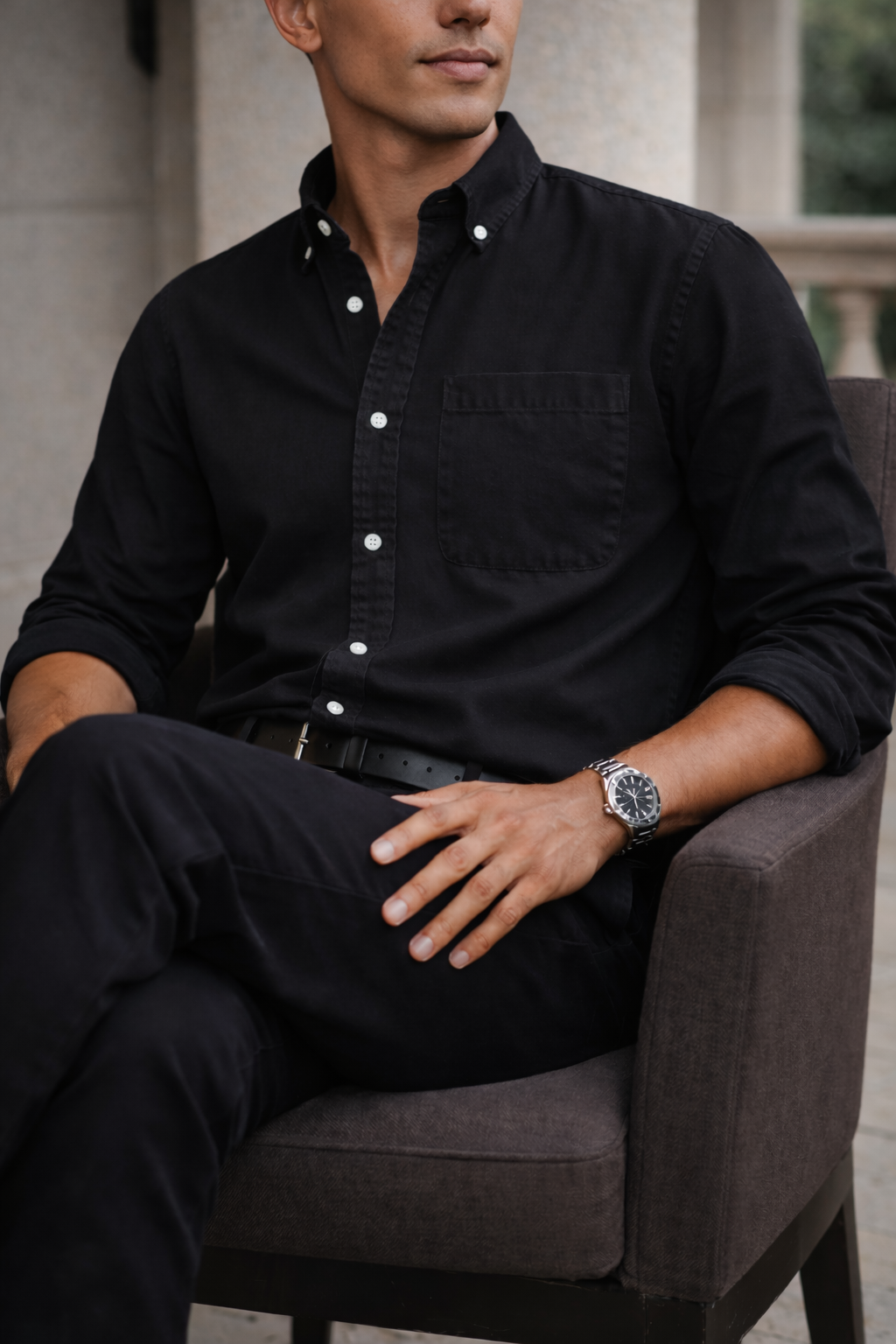 Men’s Cotton Button Down Shirt Everyday Smart Casual