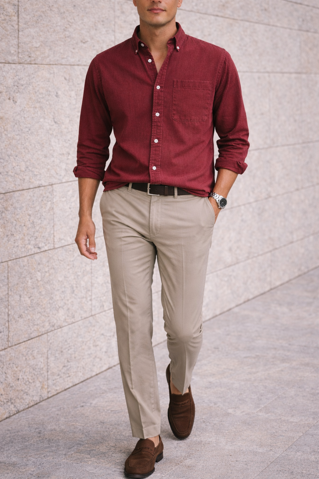 Men’s Cotton Button Down Shirt Everyday Smart Casual