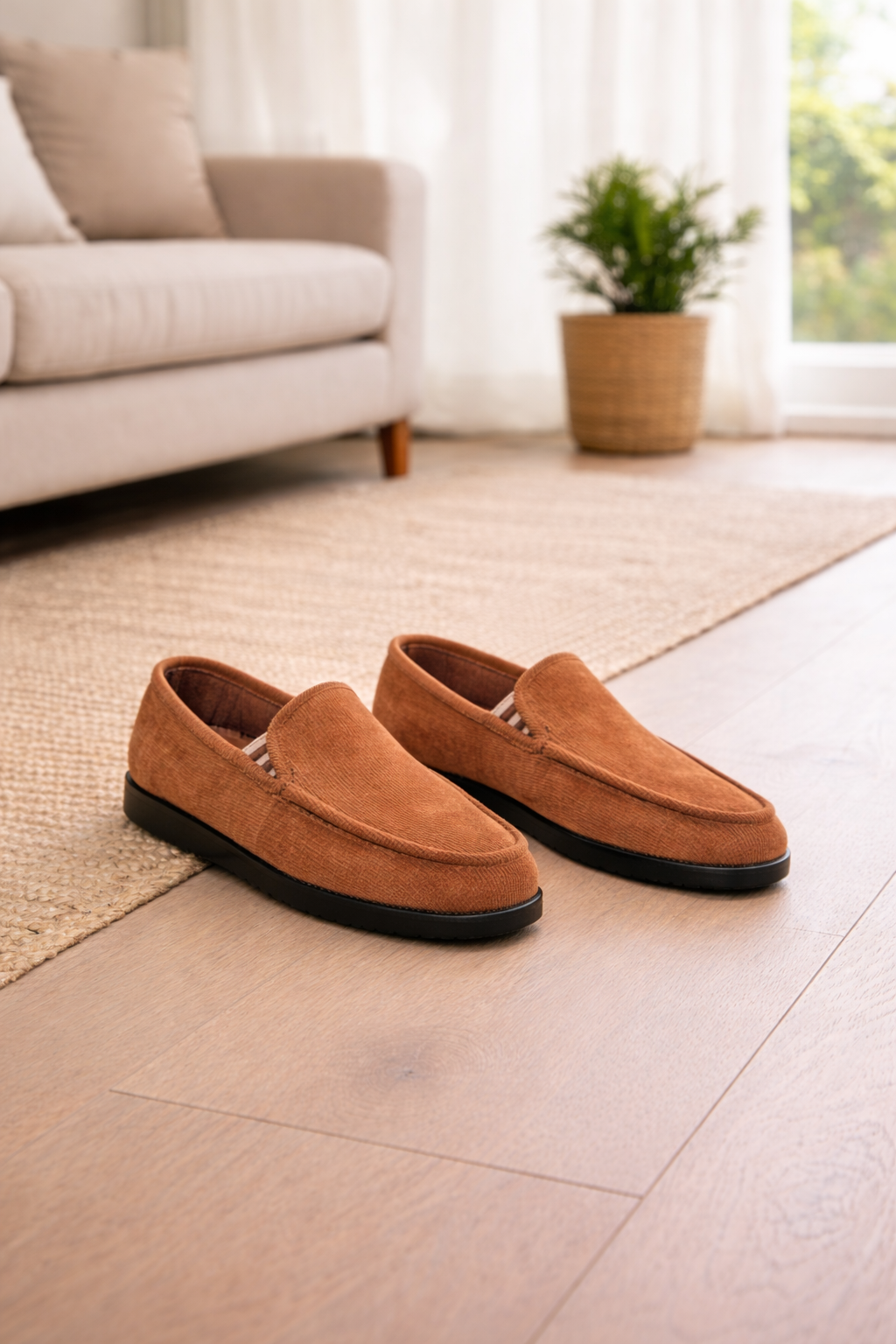 Men’s Slip-On Knit Textile Loafers Casual Driving Shoes
