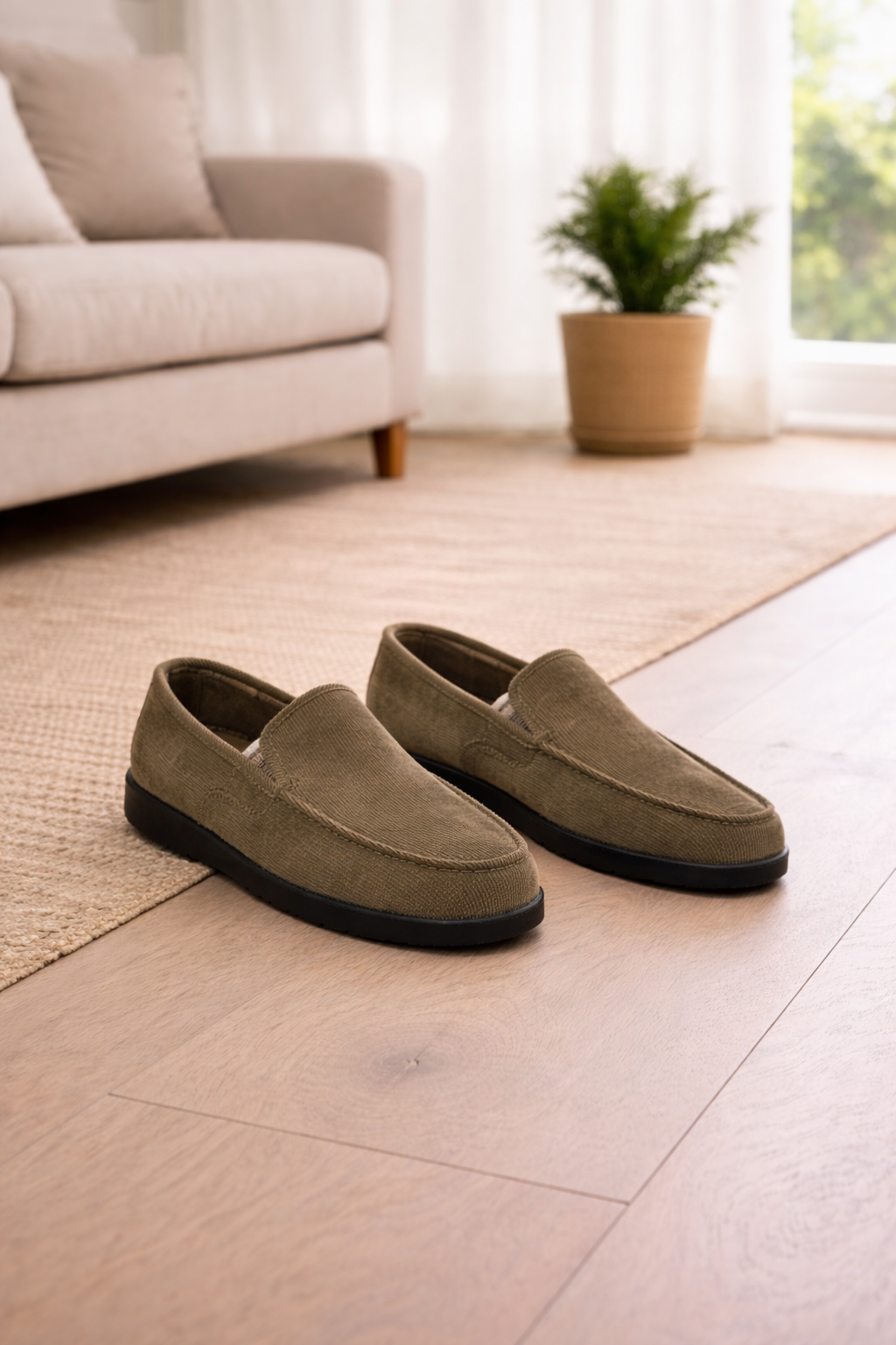 Men’s Slip-On Knit Textile Loafers Casual Driving Shoes