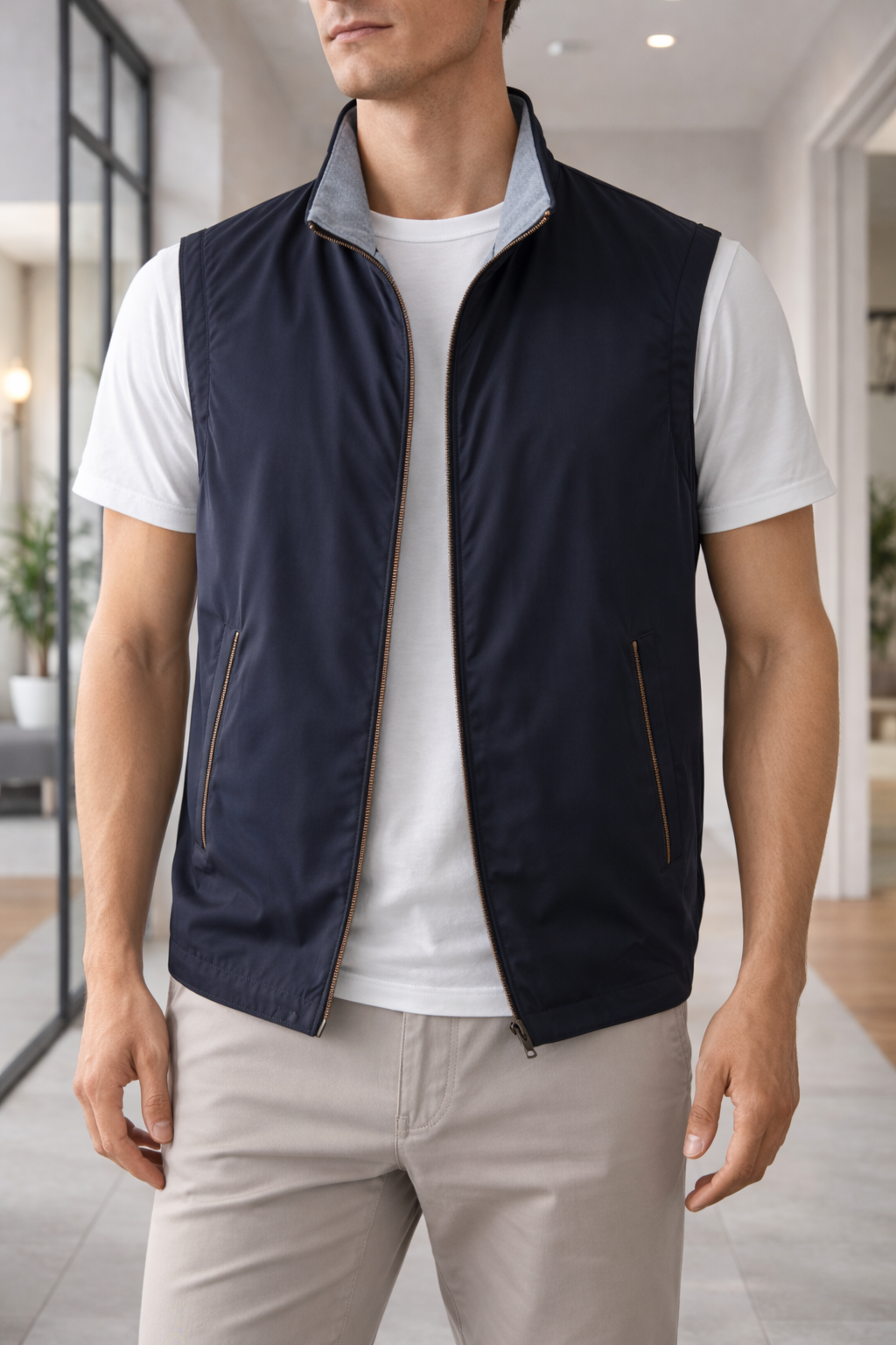 Men’s Lightweight Zip Gilet Casual Layering Vest