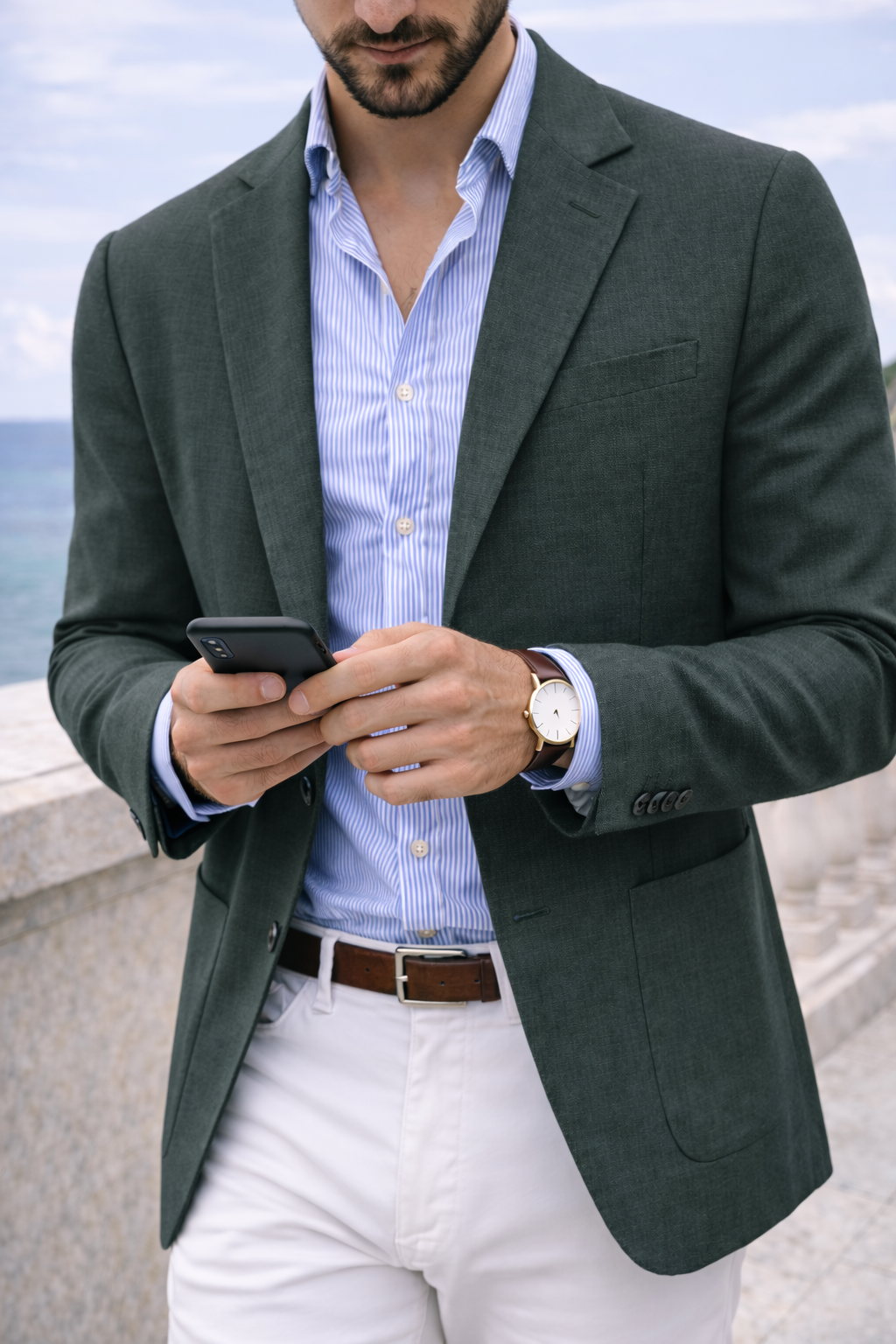 Pánský pletený blazer chytrý casual na míru sako