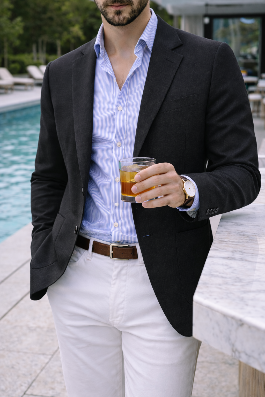 Pánský pletený blazer chytrý casual na míru sako