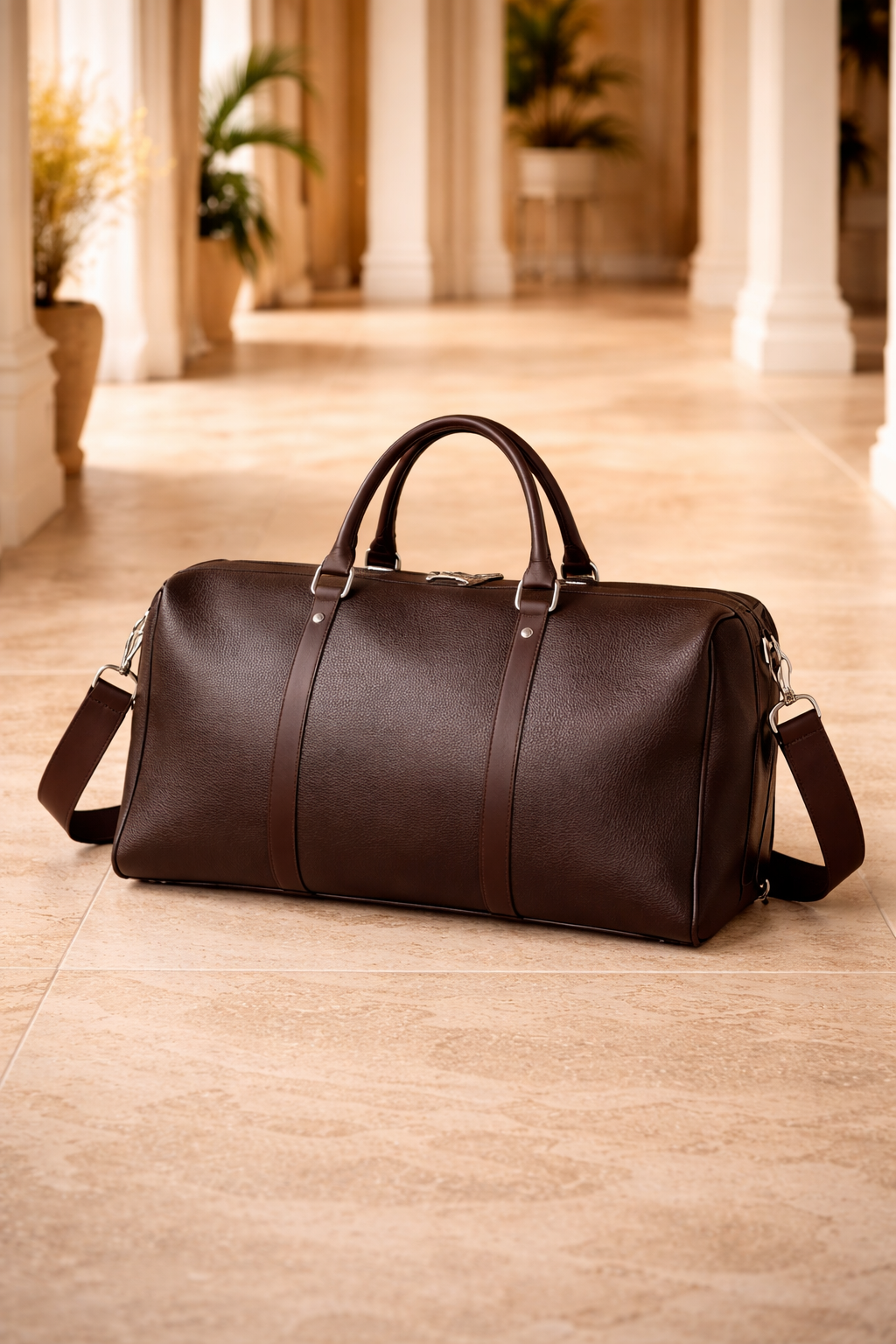 Bolsa de viaje de cuero para hombre, premium para fin de semana