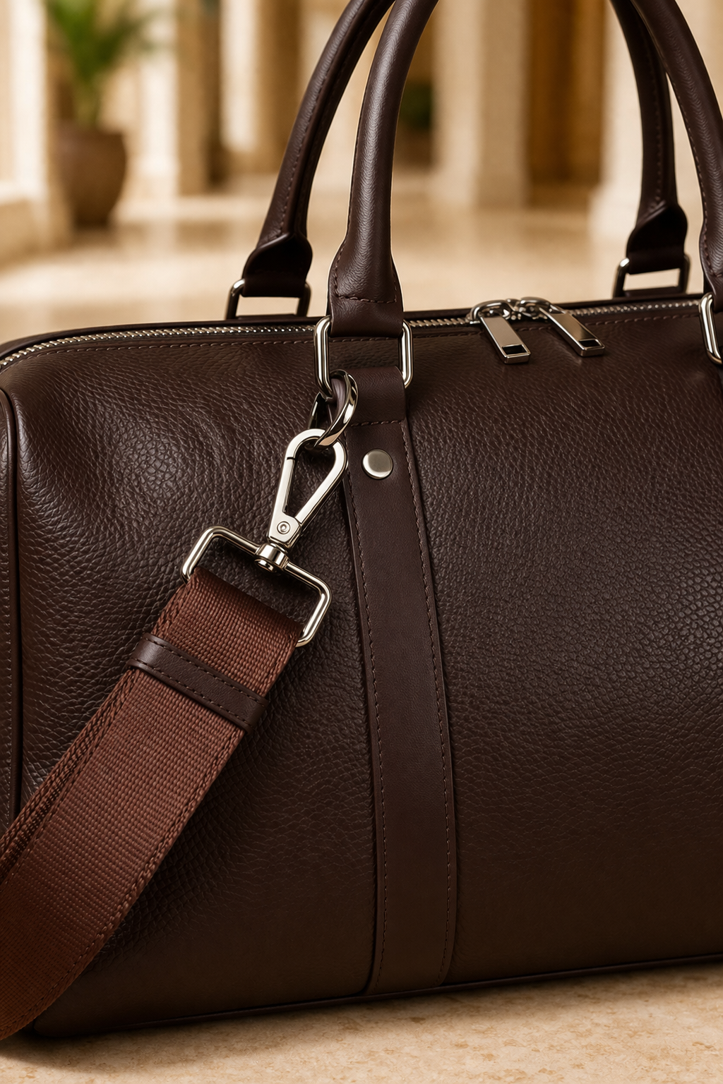 Bolsa de viaje de cuero para hombre, premium para fin de semana