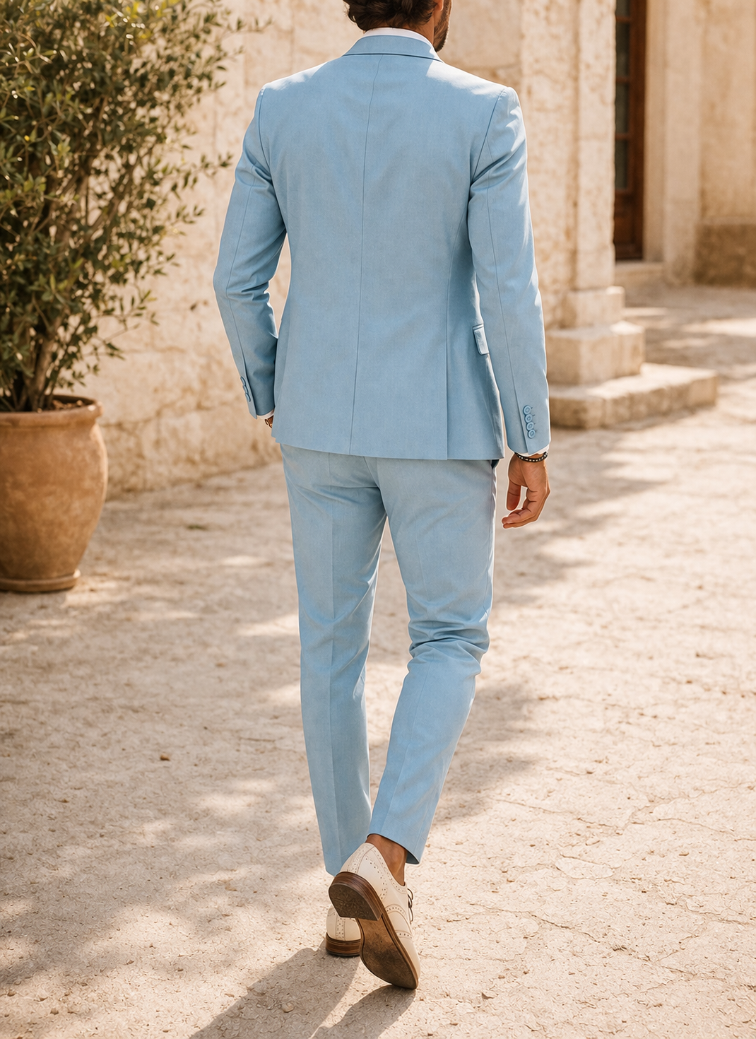 Men’s Tailored Slim Fit Two Piece Wedding Suit