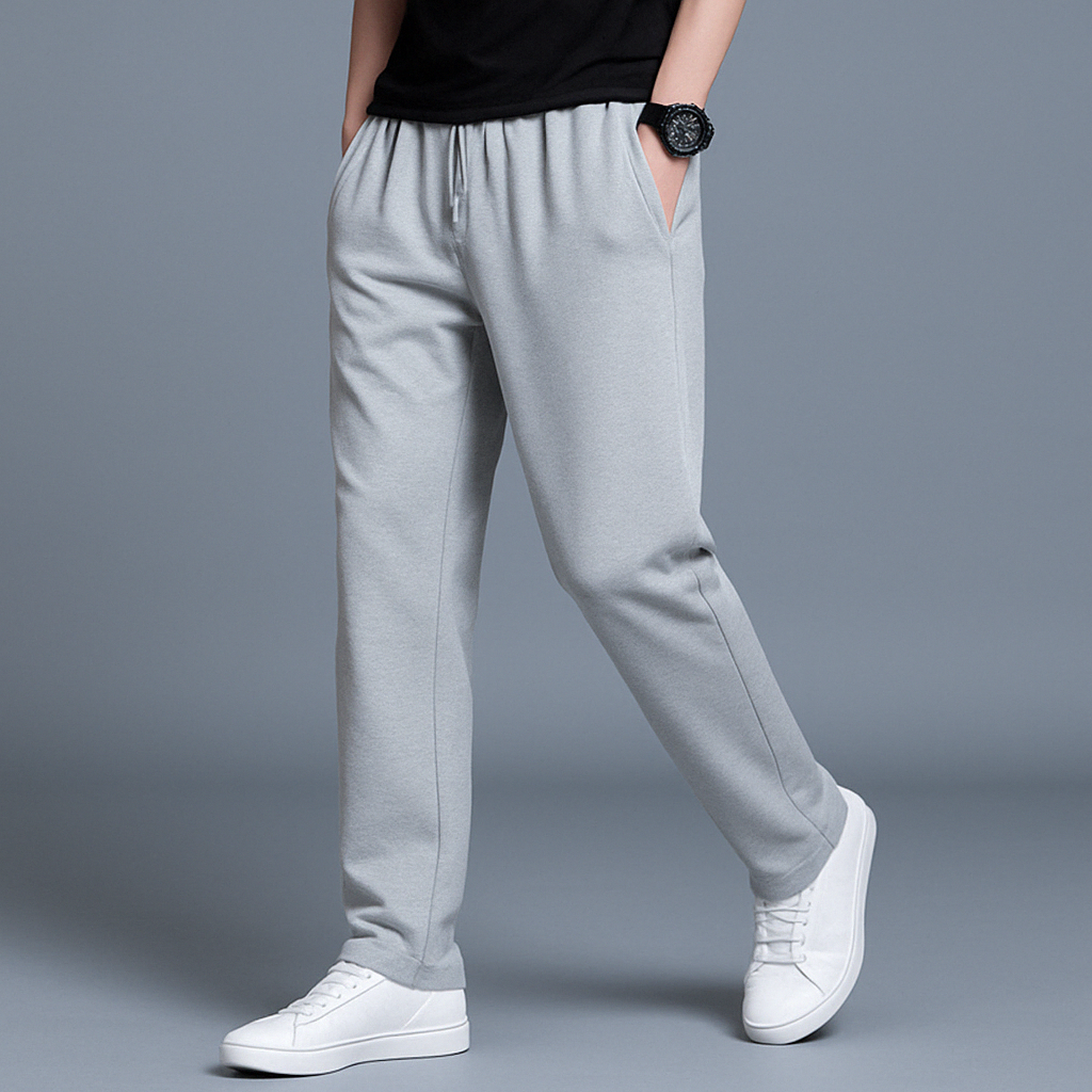 Men’s Straight Leg Drawstring Jogger Trousers Casual Pants