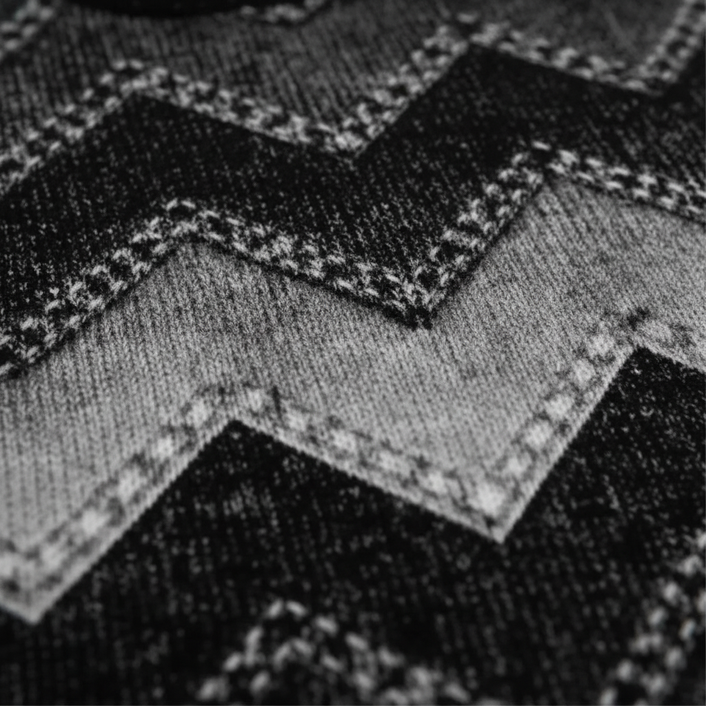 Dame strikket rundhalset sweater med print, afslappet pasform og lange ærmer