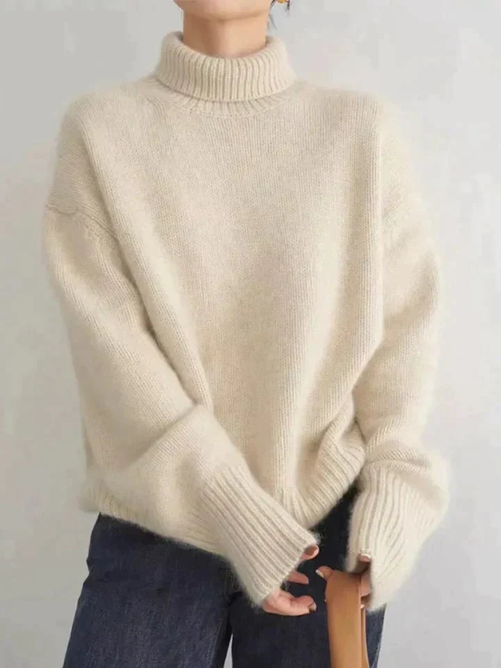 Women’s Cashmere Turtleneck Sweater Soft Knit Relaxed Fit