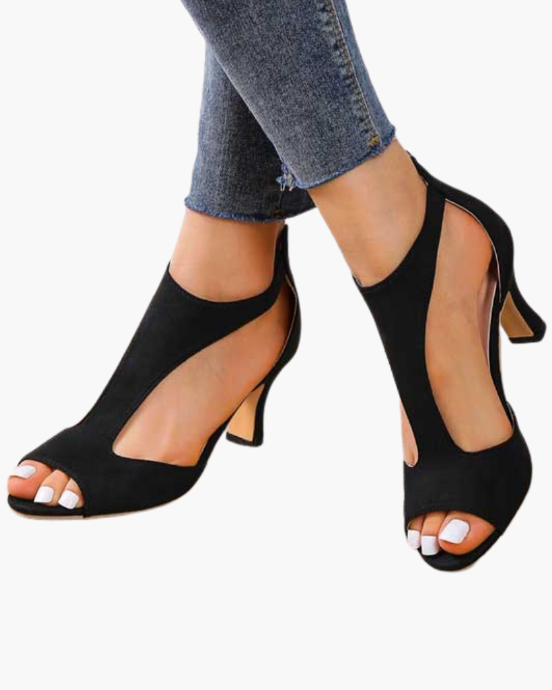 Women’s Open Toe Heels Elegant Strappy Summer Sandals Comfortable Chic Party Footwear