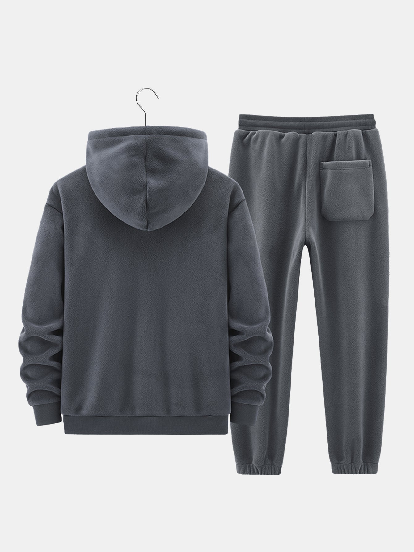 Men’s Winter Hoodie and Jogger Set – Teddy-Lined Two-Piece for Cold-Weather Comfort