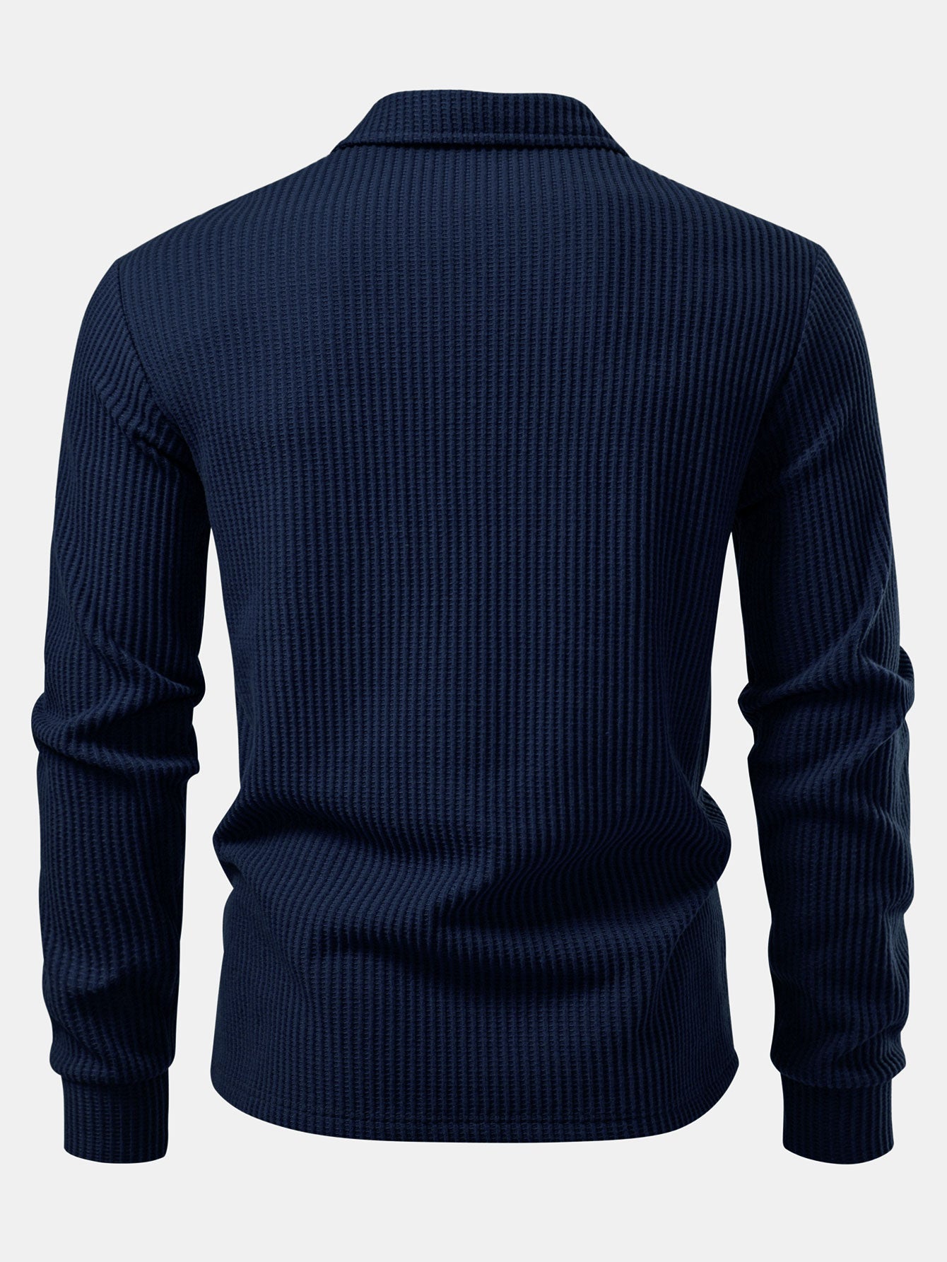 Pánské polo tričko s dlouhými rukávy a vaflovou strukturou – texturovaná vrstva ve stylu smart casual