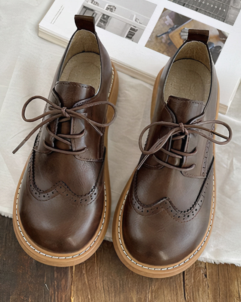 Women’s Retro Oxford Shoes – Classic Elegant LaceUp Durable Comfort for Smart Casual Wear