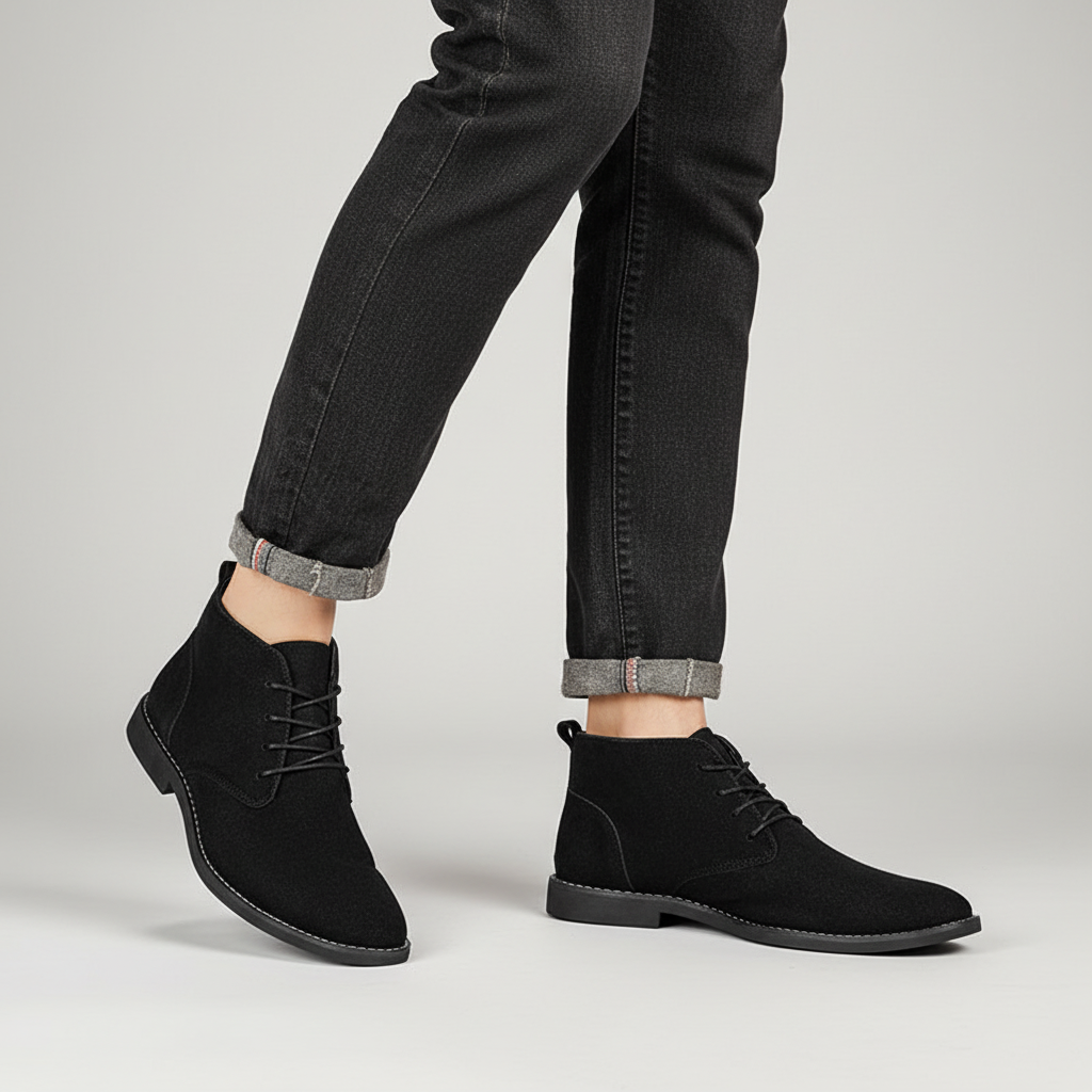 Herre PU Nubuck Chukka-støvler – Smart snørestøvler til daglig brug