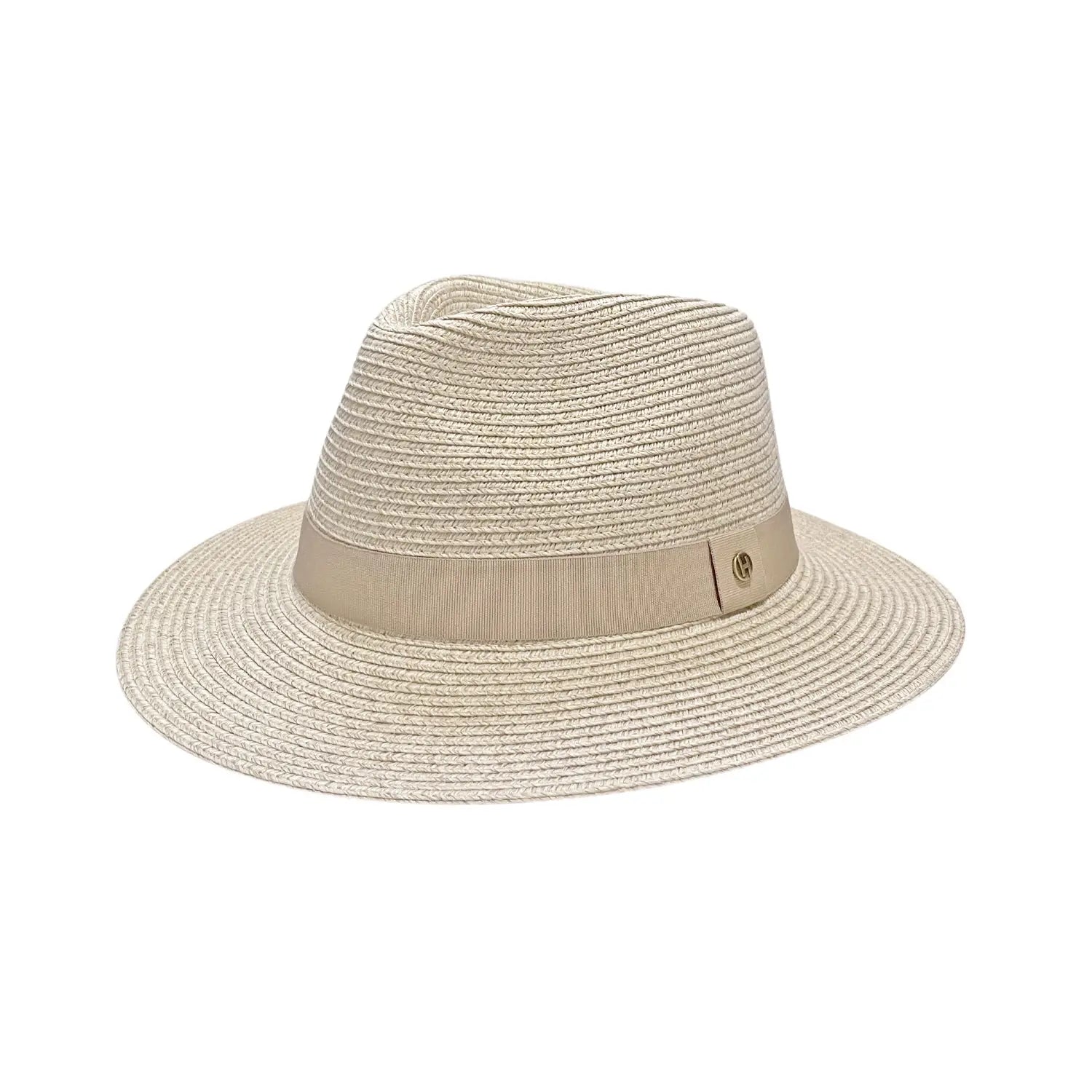Damski pleciony kapelusz przeciwsłoneczny fedora z ozdobną wstążką