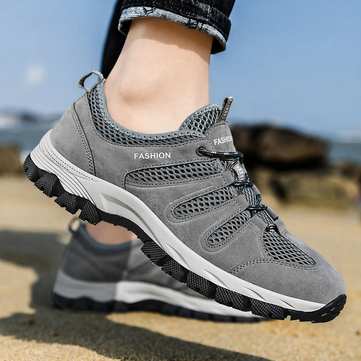 Women’s Trail Grip Sneakers with Mesh Panels