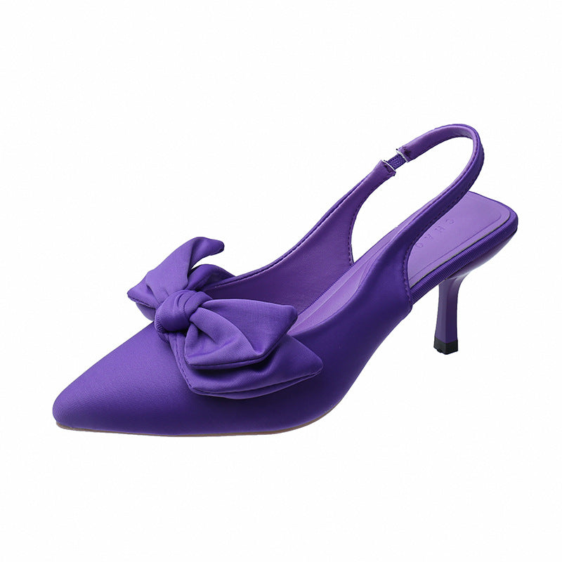 Zapatos de tacón bajo con punta y tiras en el talón para mujer