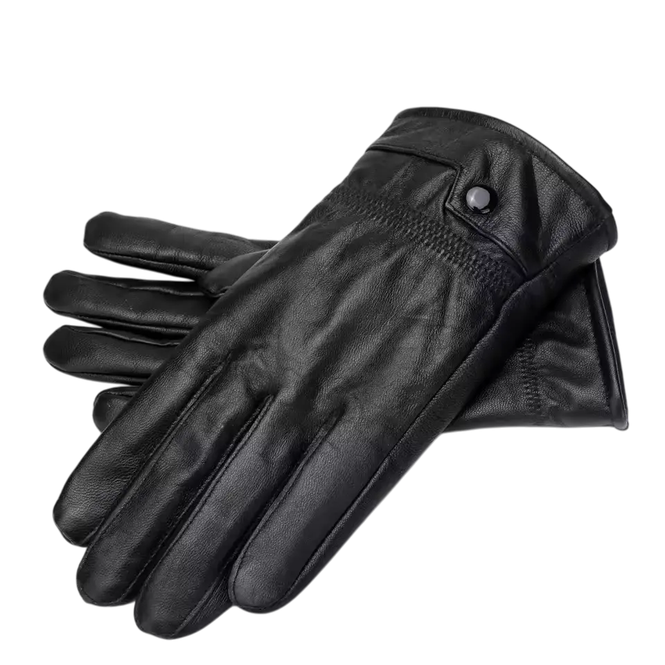 Men’s Genuine Leather Fingerless Gloves – Vintage Winter Accessory for Smart Dressing