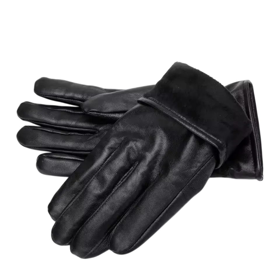 Men’s Genuine Leather Fingerless Gloves – Vintage Winter Accessory for Smart Dressing