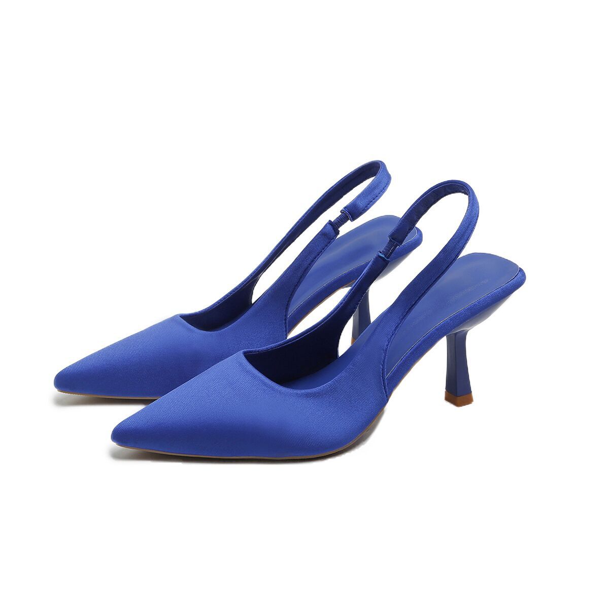 Γυναικεία γόβες με λουράκι στο πίσω μέρος, μυτερή μύτη και χαμηλό τακούνι
