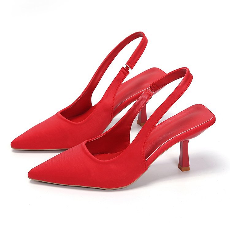 Zapatos de tacón bajo elegantes para mujer con punta y tira trasera