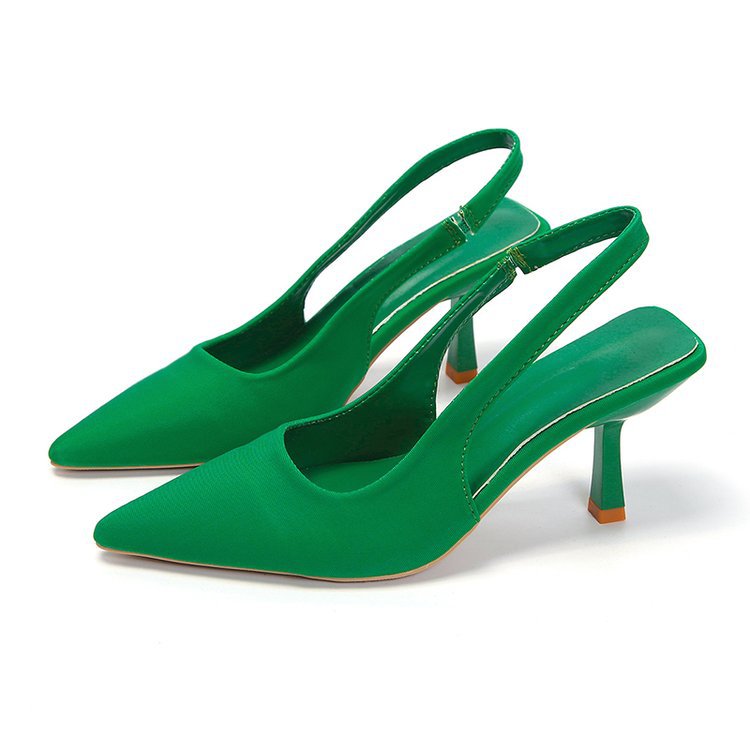 Zapatos de tacón bajo elegantes para mujer con punta y tira trasera
