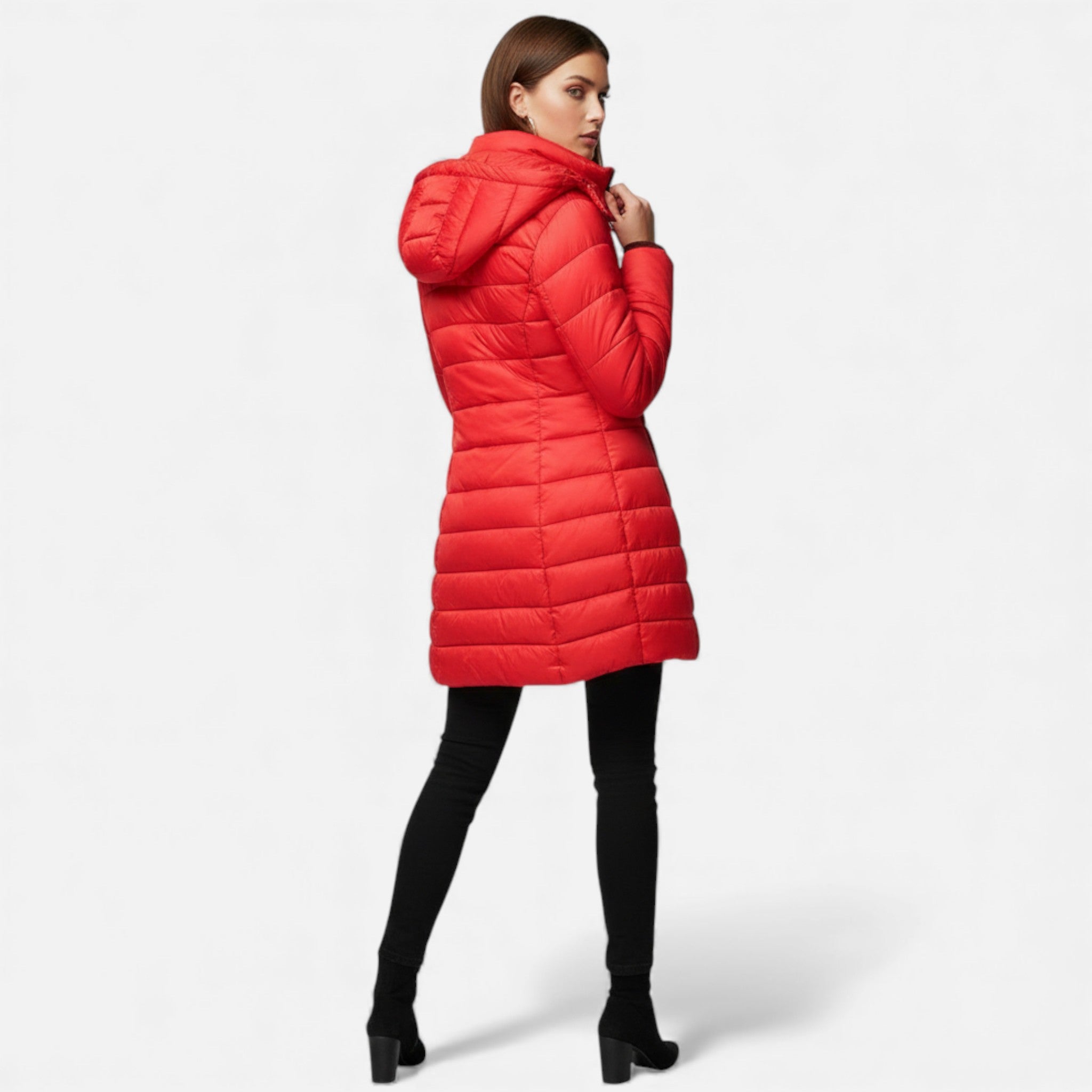 Valmonti | Women’s Puffer Quilted Slim Mid-Length Jacket – Overcoat