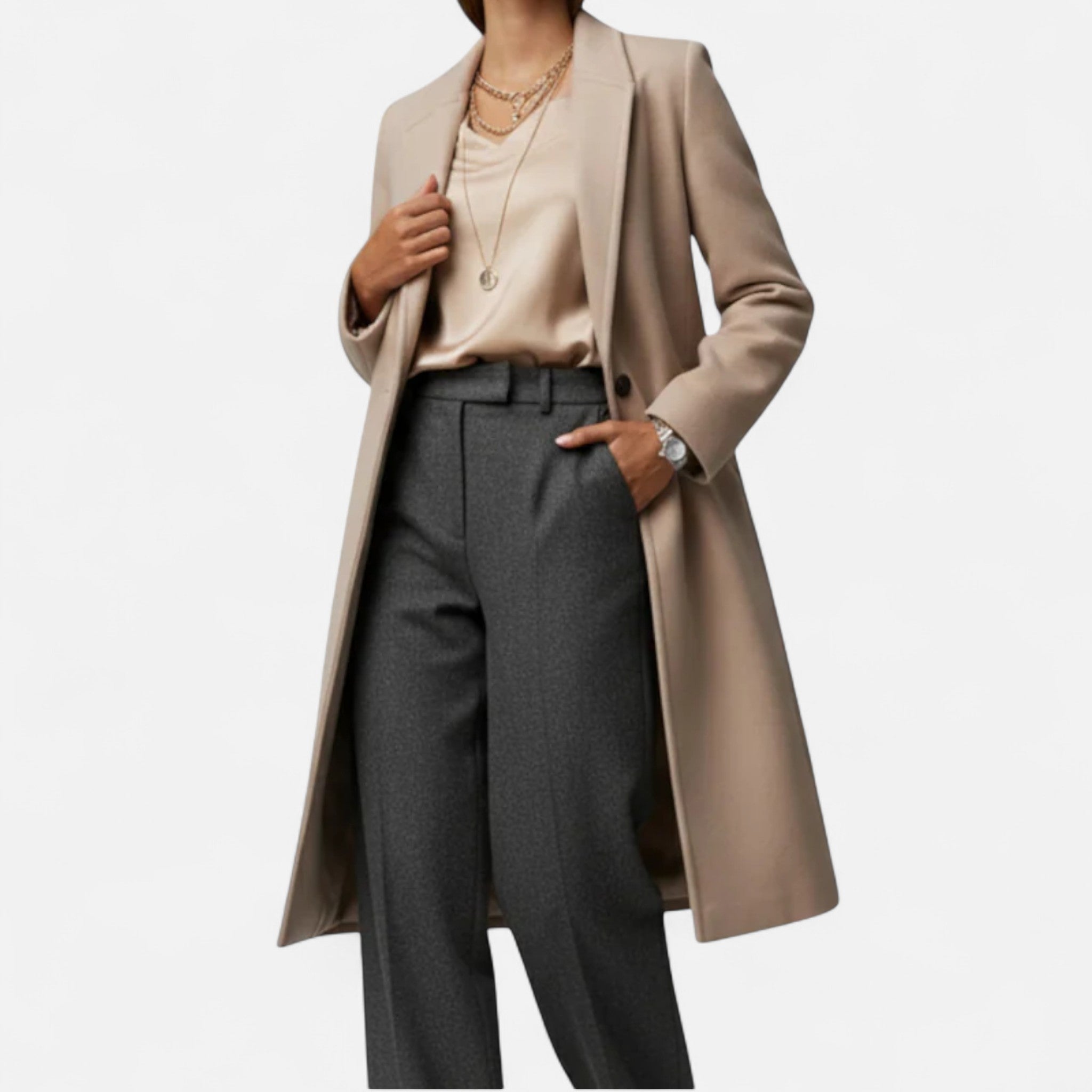 Valmonti | Women’s Lapel Collar Winter Overcoat