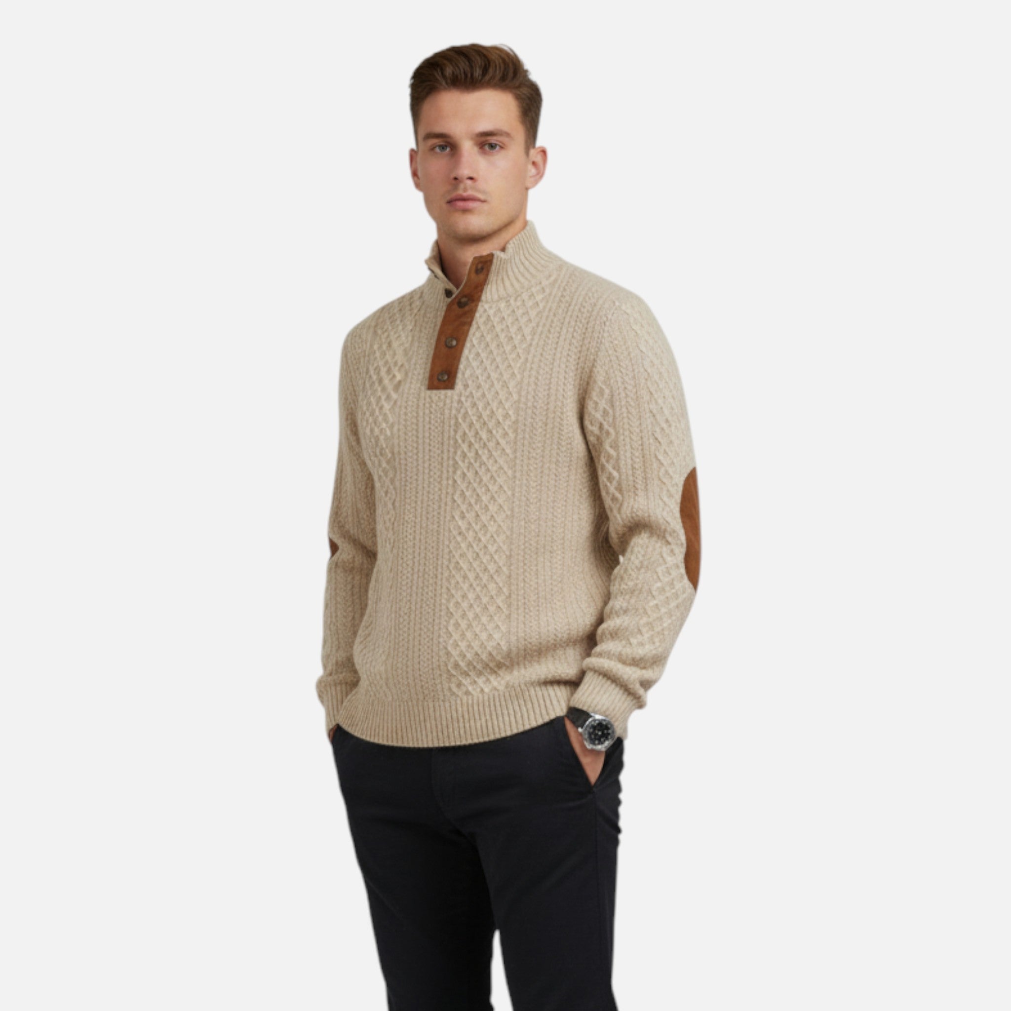 Valmonti | Men’s Classic Cable-Knit Sweater