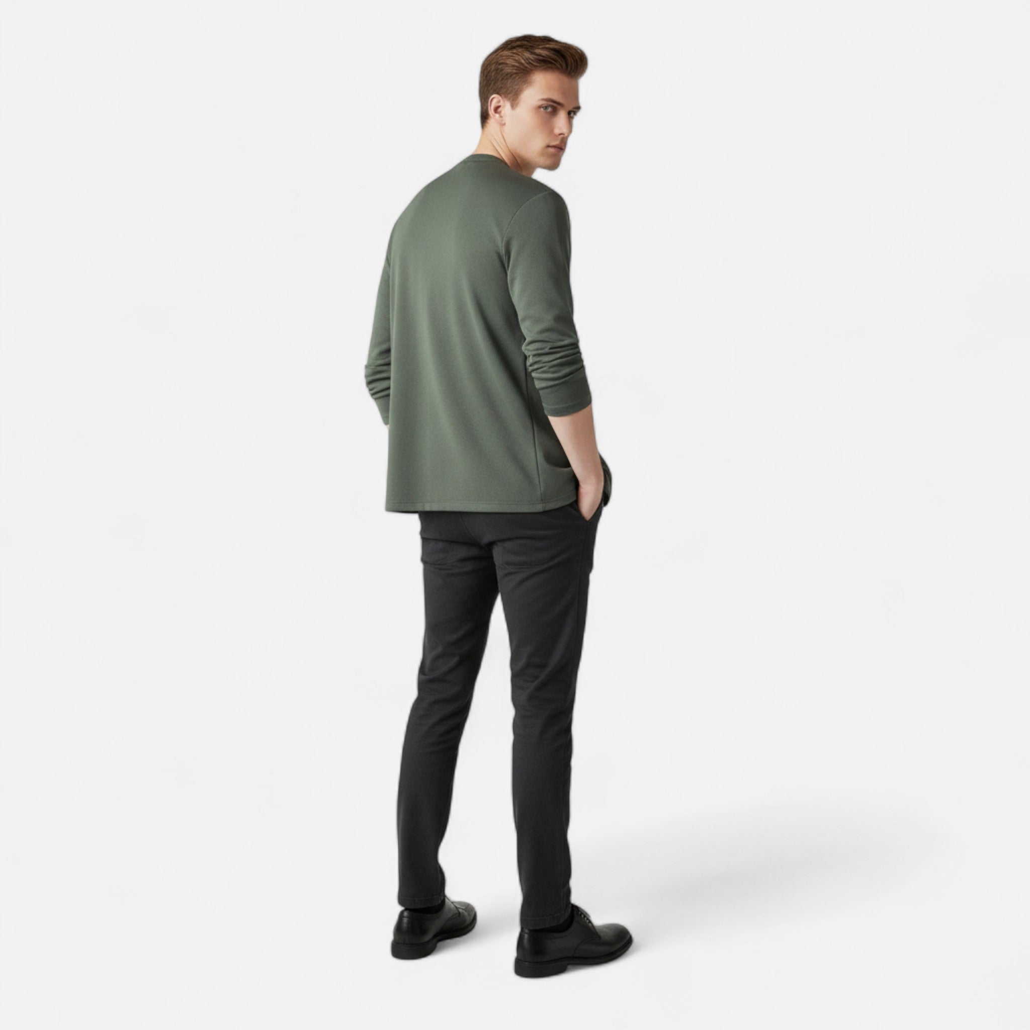 Valmonti | Men’s Cardigan Cloak – Refined Long-Sleeve Elegance