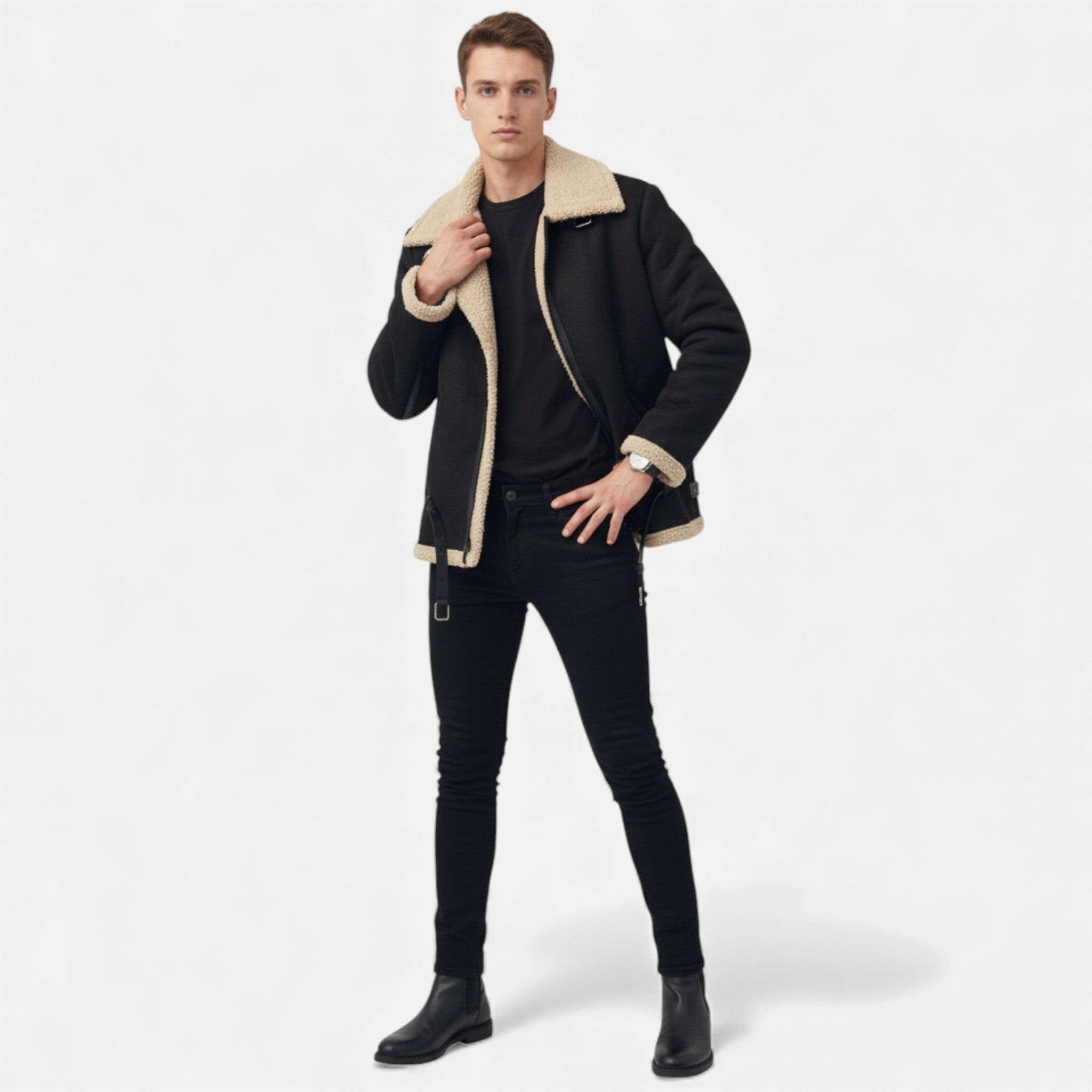 Valmonti | Men’s Fur-Lined Winter Jacket – Classic Warm Coat