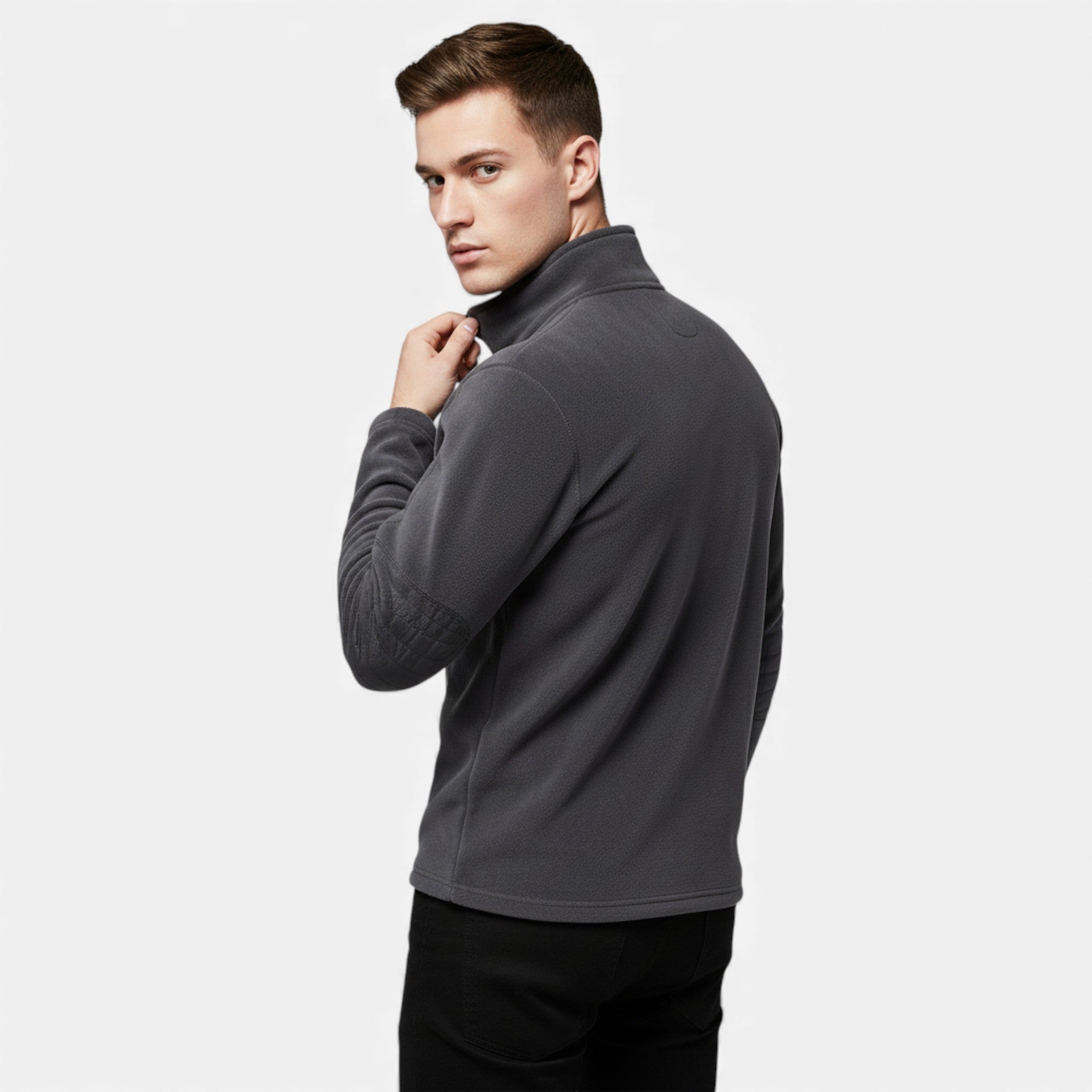 Valmonti | Men’s Fleece Zipper Pullover – Stand-Collar Sweatshirt