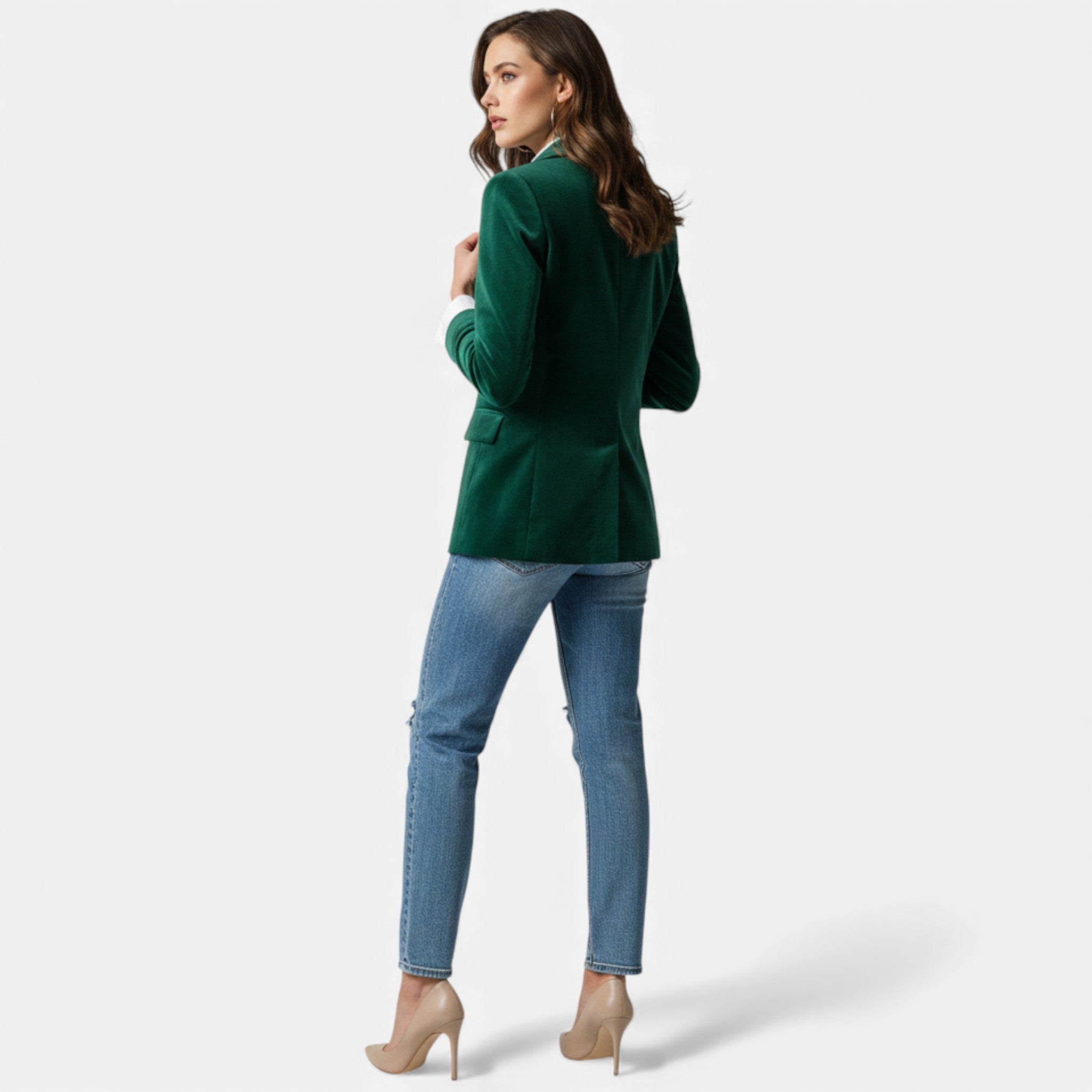 Valmonti | Women’s Velvet Business Blazer – Slim Tailored Jacket