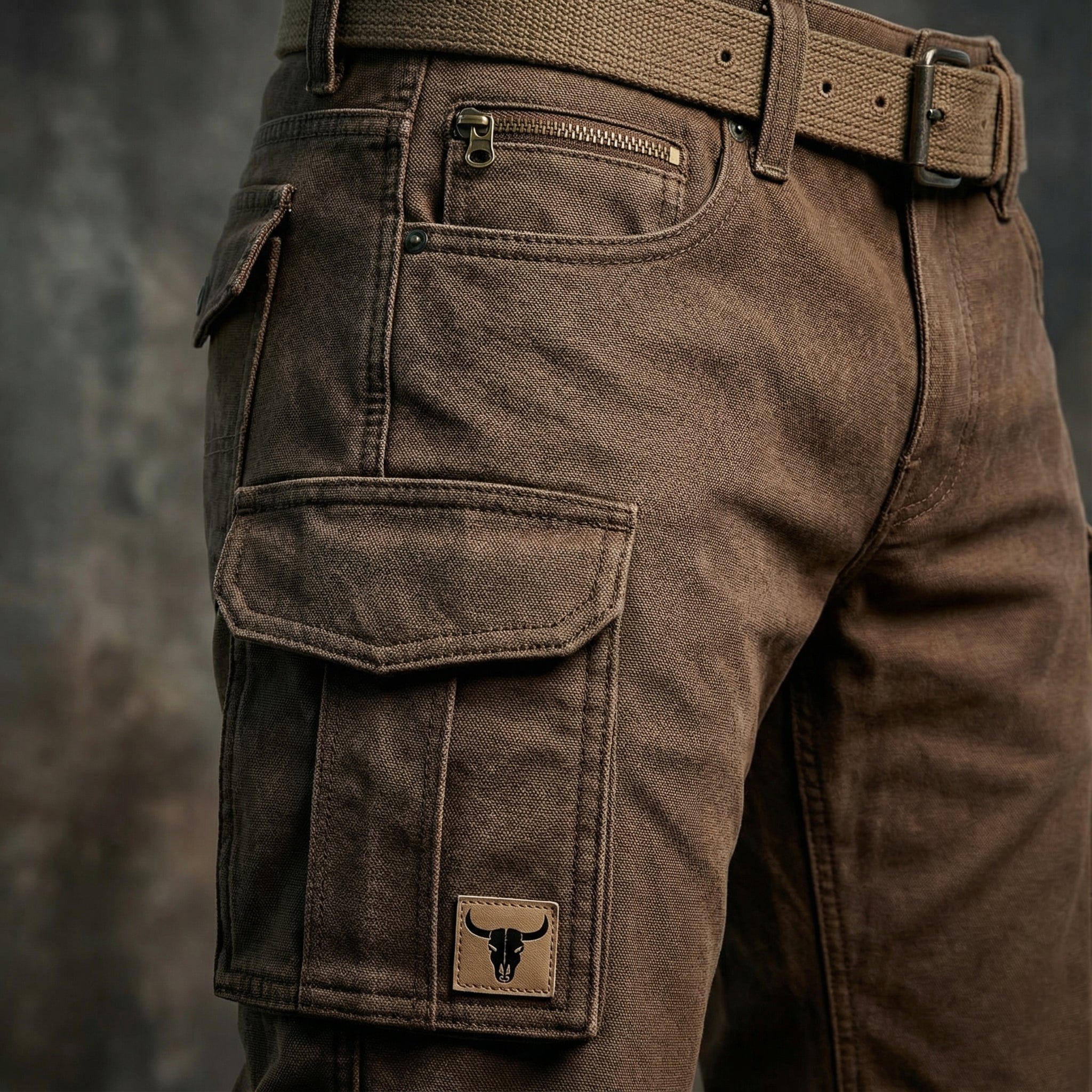 Ανδρικό Παντελόνι Cargo Slim Fit με Τσέπη Utility σε Στυλ Streetwear