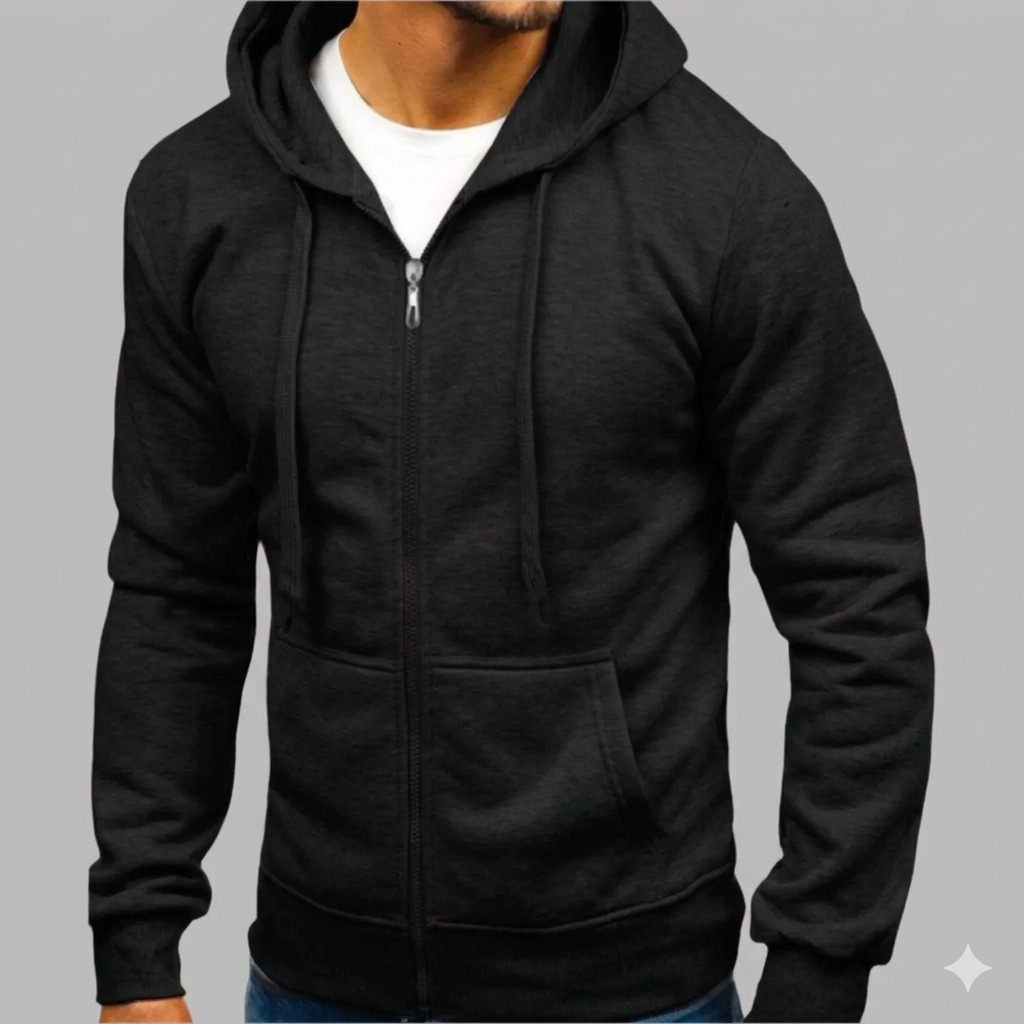 Felpa con cappuccio e zip da uomo – Comoda, traspirante, elegante, casual, quotidiana per stratificare