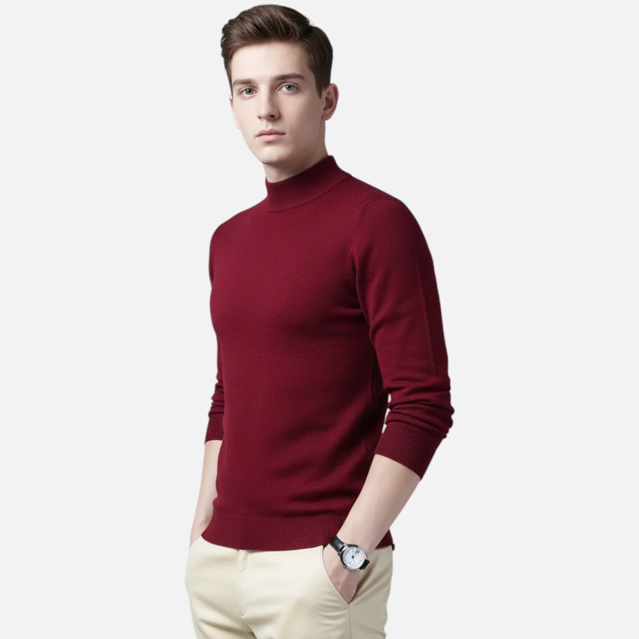 Valmonti | Men’s Stand-Collar Knit Sweater