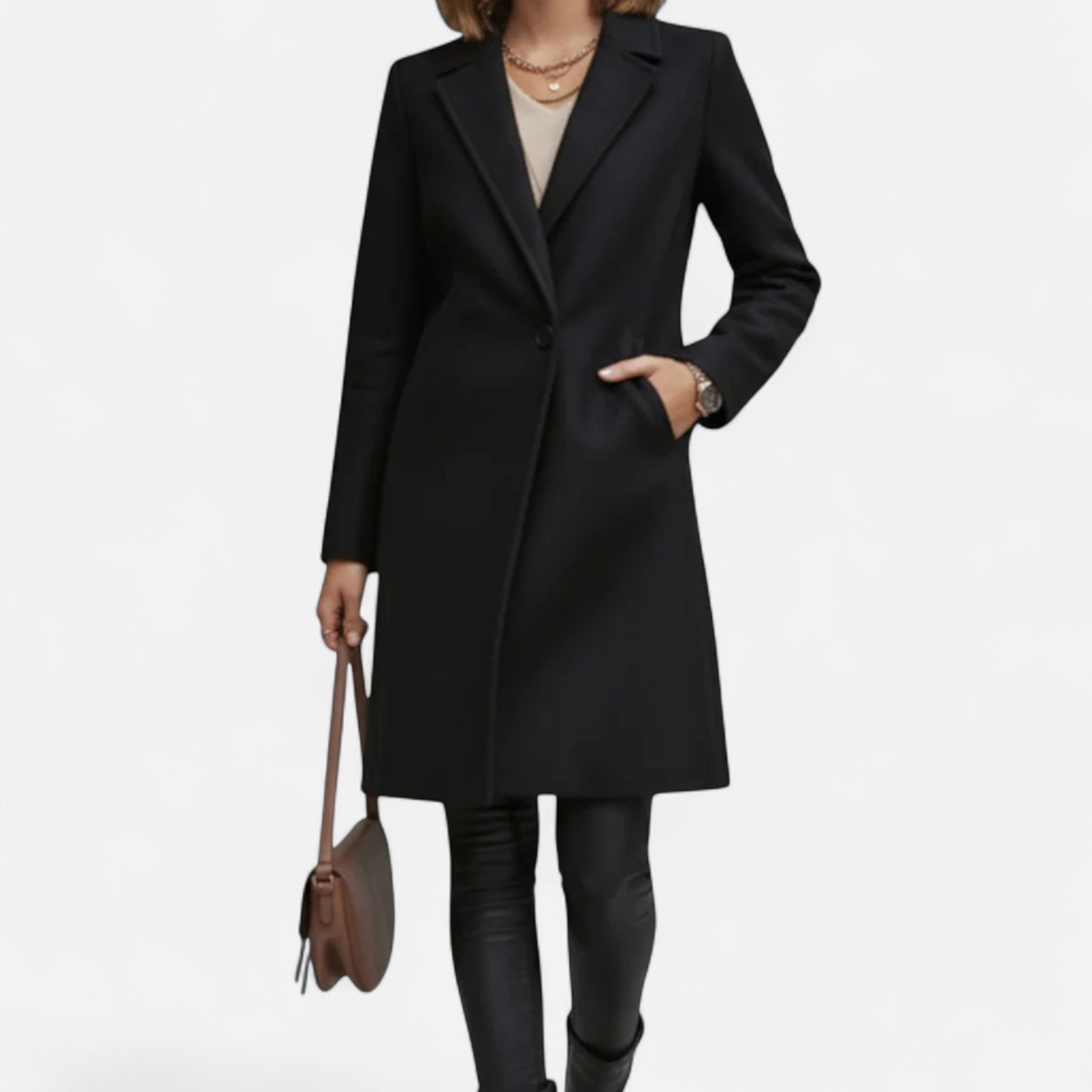 Valmonti | Women’s Lapel Collar Winter Overcoat